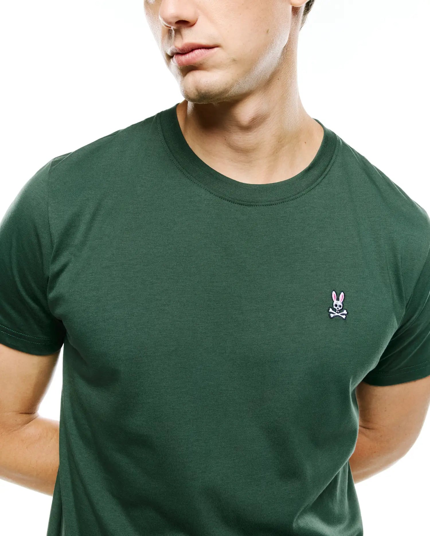 Psycho Bunny Men's Tees Classic Crew Neck Tee B6U014F200 maglietta verde Pineneedle XXS–XXXL in cotone Pima