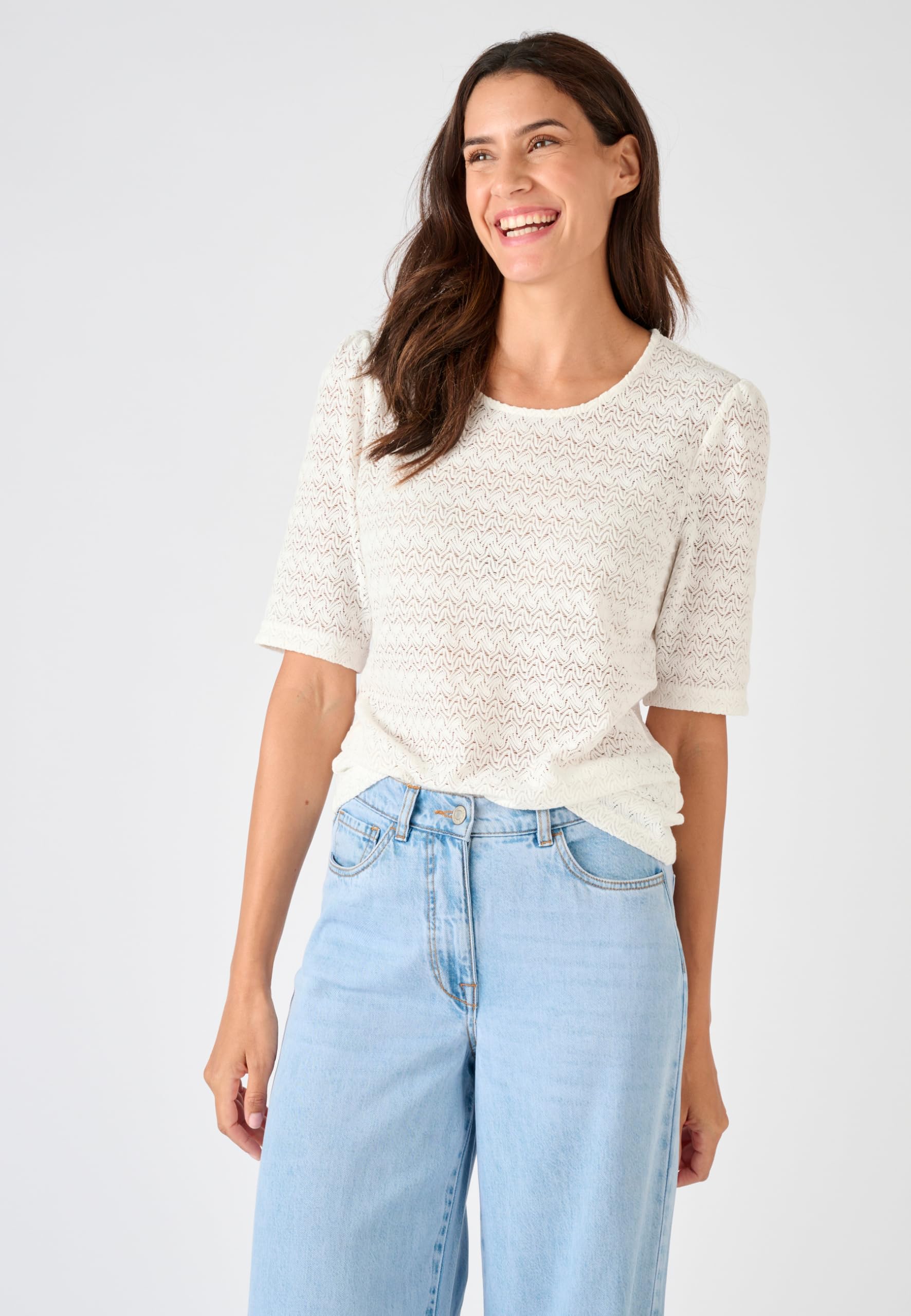 Damart Prêt-à-porter Maglia Jacquard Rilegata Donna maniche corte