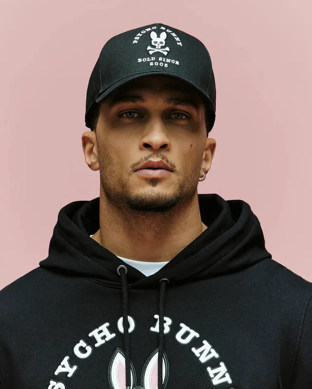 Psycho Bunny Accessories MENS ARCHIVE BASEBALL CAP - MO1500002 cappellino nero cotone