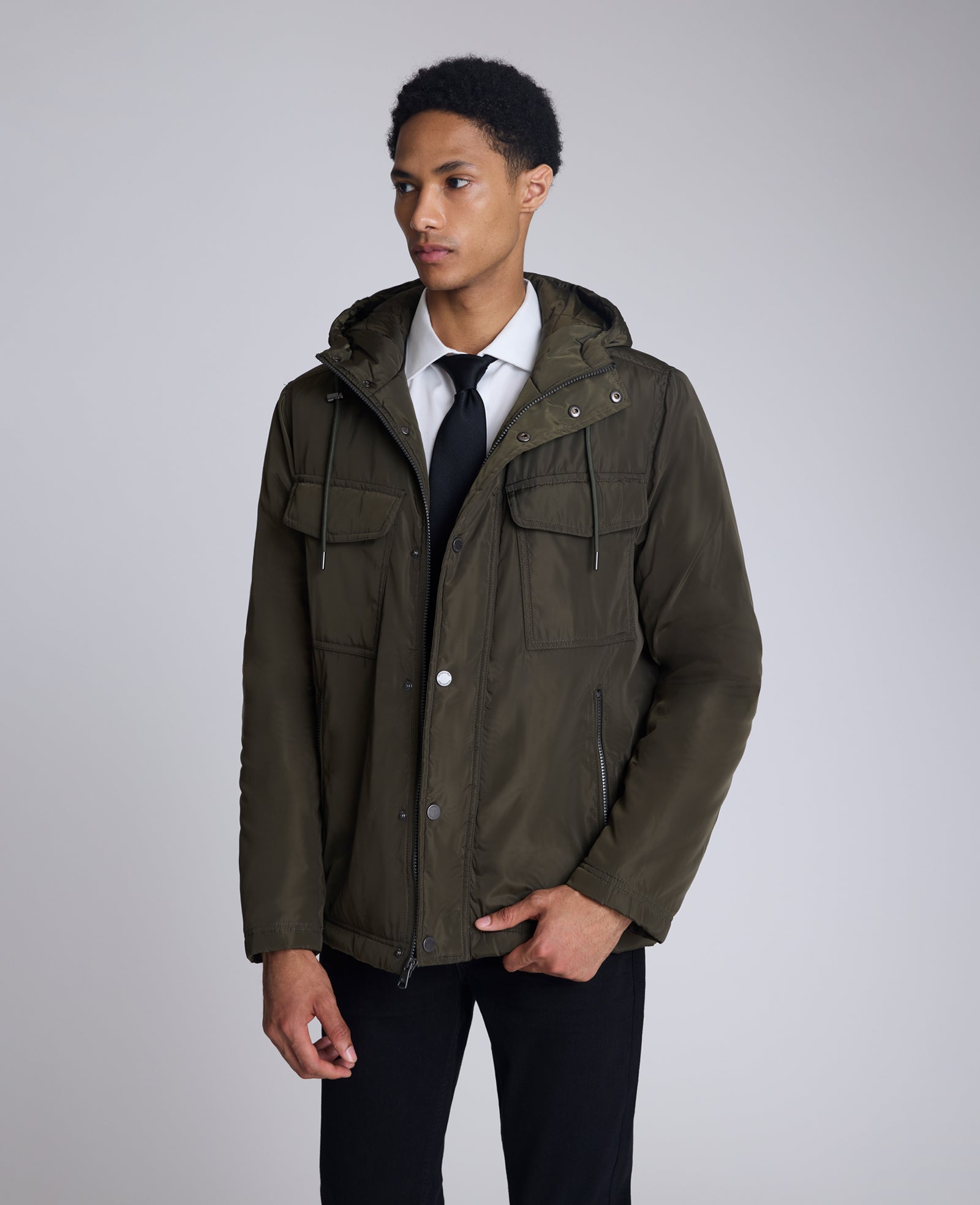 Kenneth Cole Reaction Clothing Utlilty Rain giacca oliva S