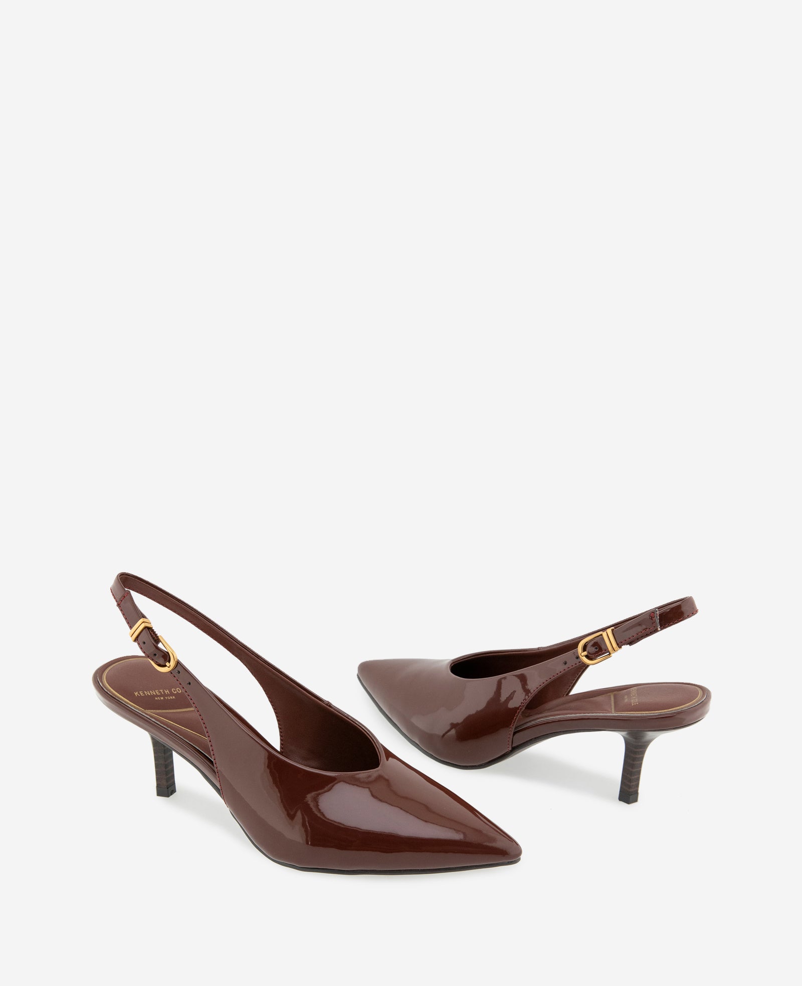 Kenneth Cole Reaction Shoes Ulysses Patent Slingback Heel décolleté hot coco patent fibbia