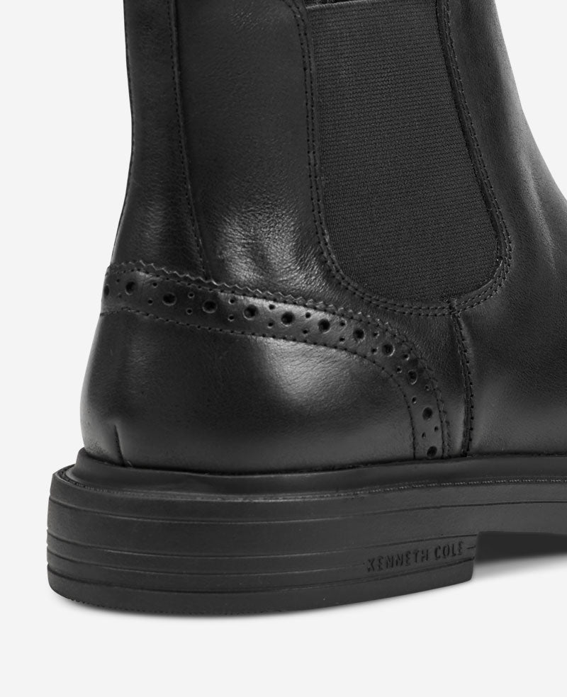 Kenneth Cole Reaction Shoes Frank Double Gore Wingtip Chelsea Boot stivaletto nero pelle