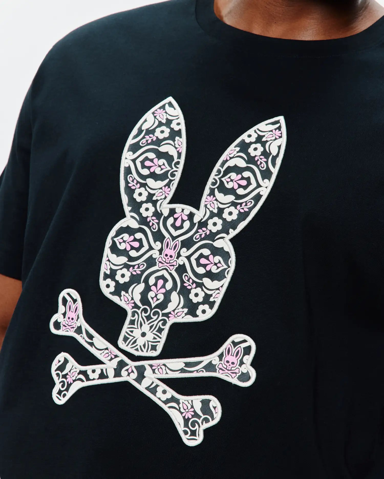 Psycho Bunny Big & Tall LUKE BT0200046 t-shirt nera taglie forti in cotone Pima