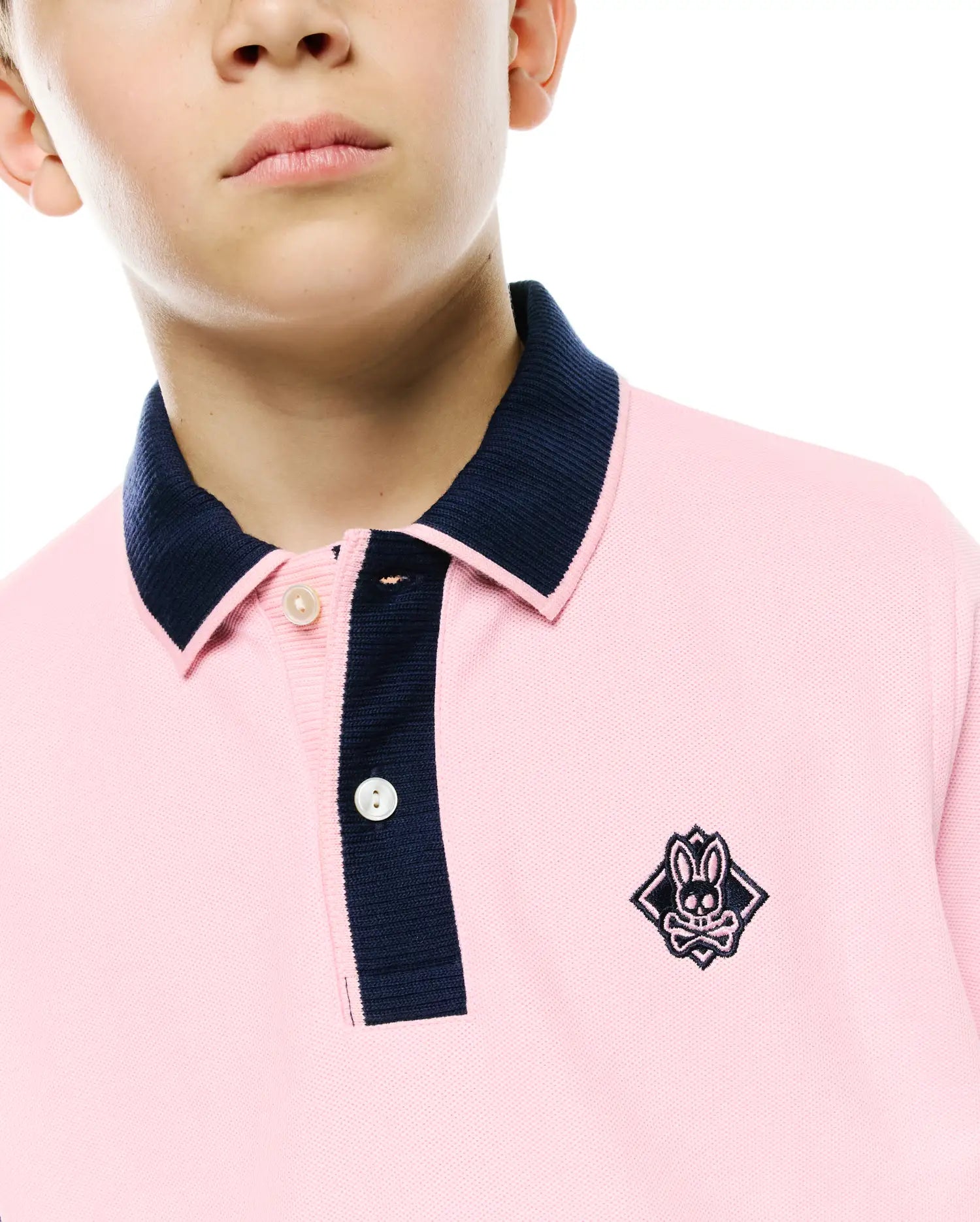 Psycho Bunny Kids Polo Shirts KIDS ROBIN PIQUÉ POLO - KT0100157 polo piqué Romance Rose 2T-XL cotone Pima