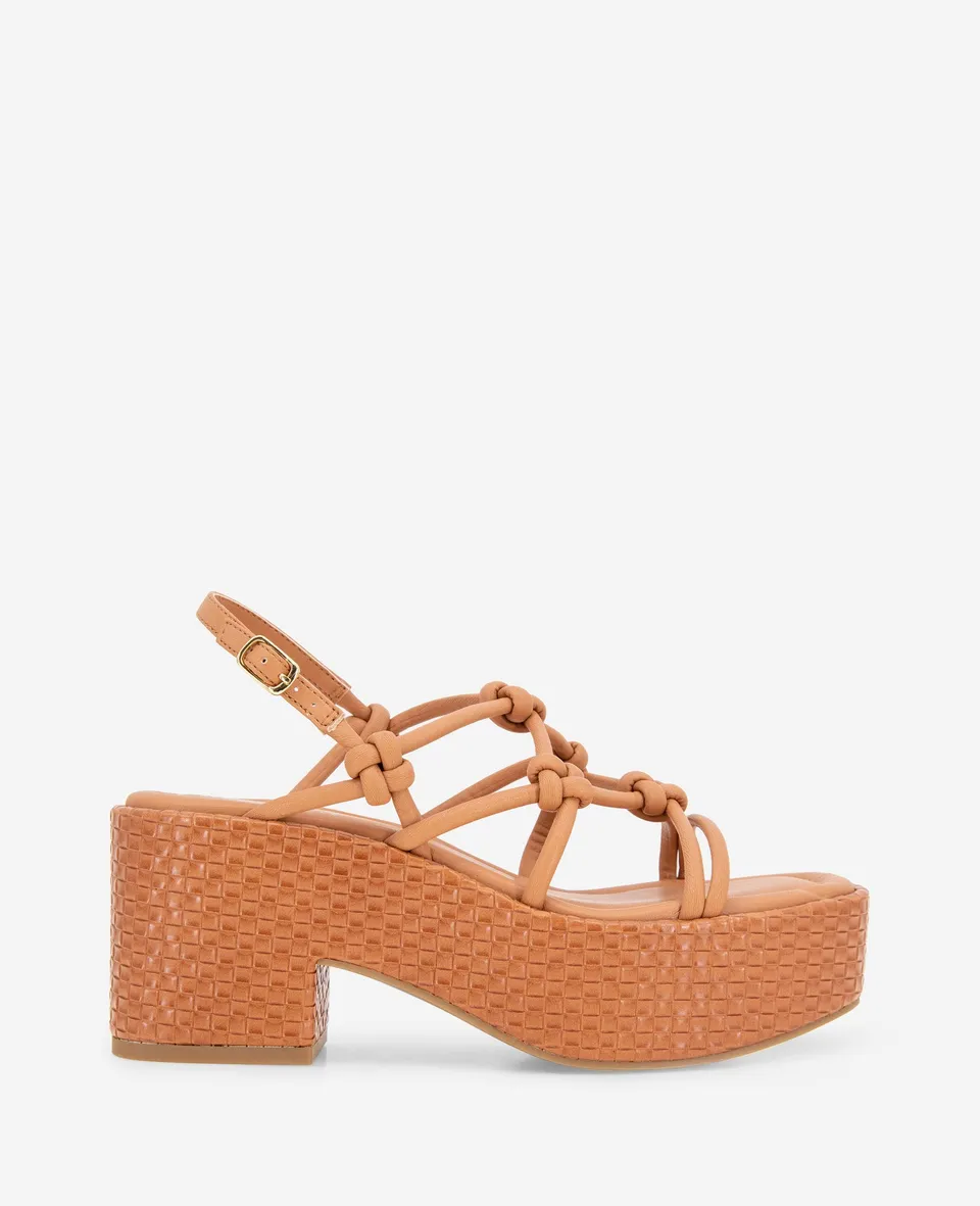 Kenneth Cole Reaction Shoes Essa Woven Platform sandali ruggine