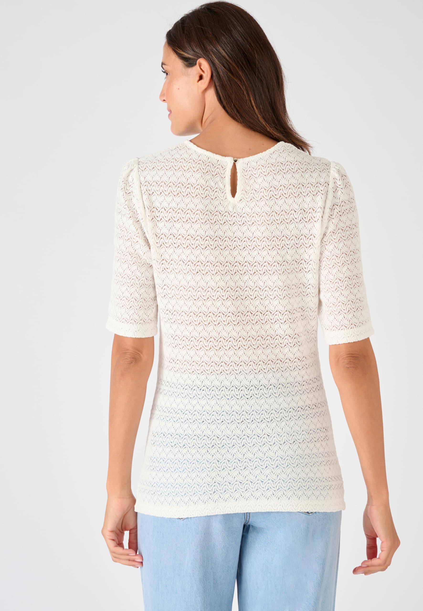 Damart Prêt-à-porter Maglia Jacquard Rilegata Donna maniche corte