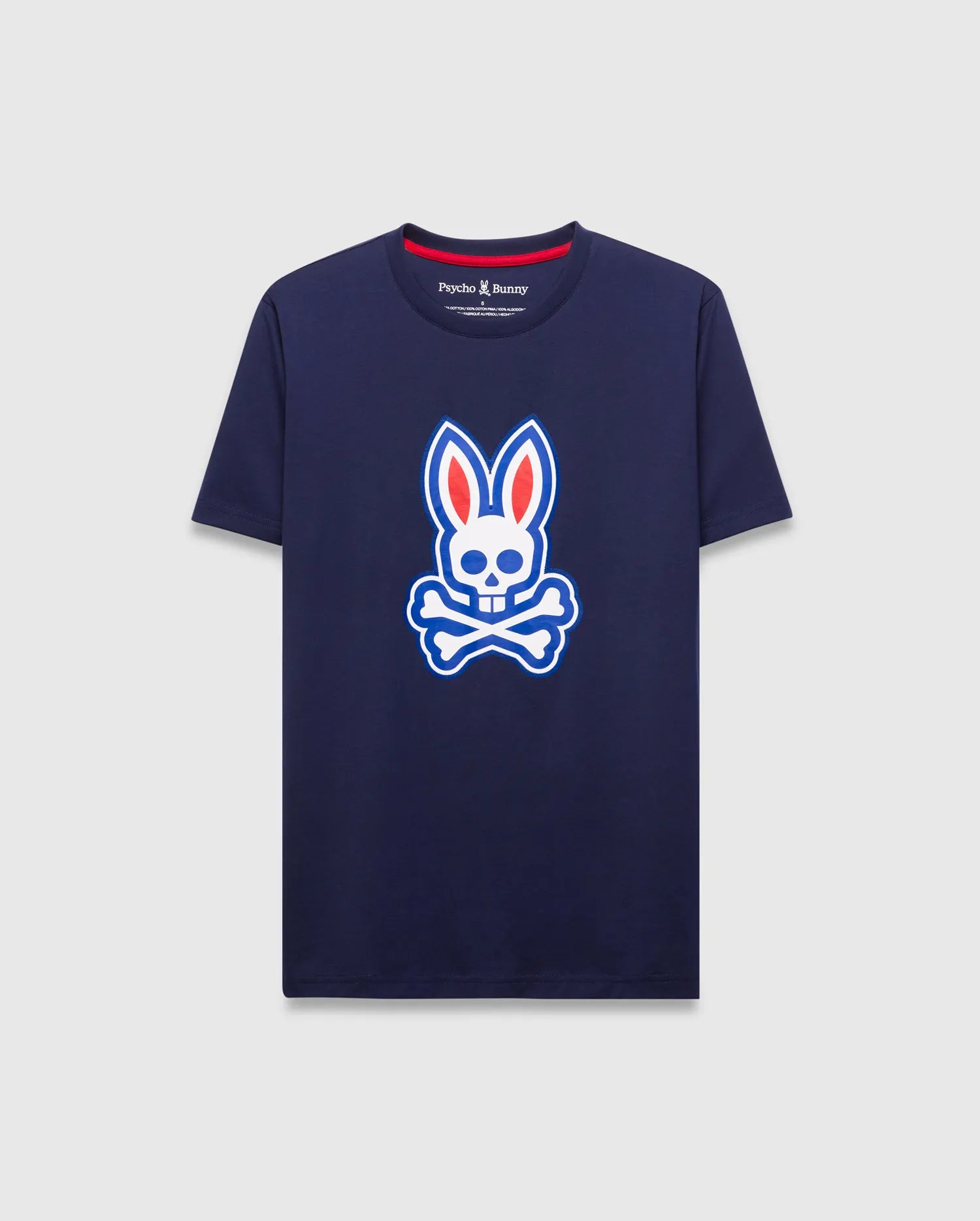 Psycho Bunny Men's Tees MENS JOHN GRAPHIC TEE MT0200421 t-shirt blu in cotone Pima