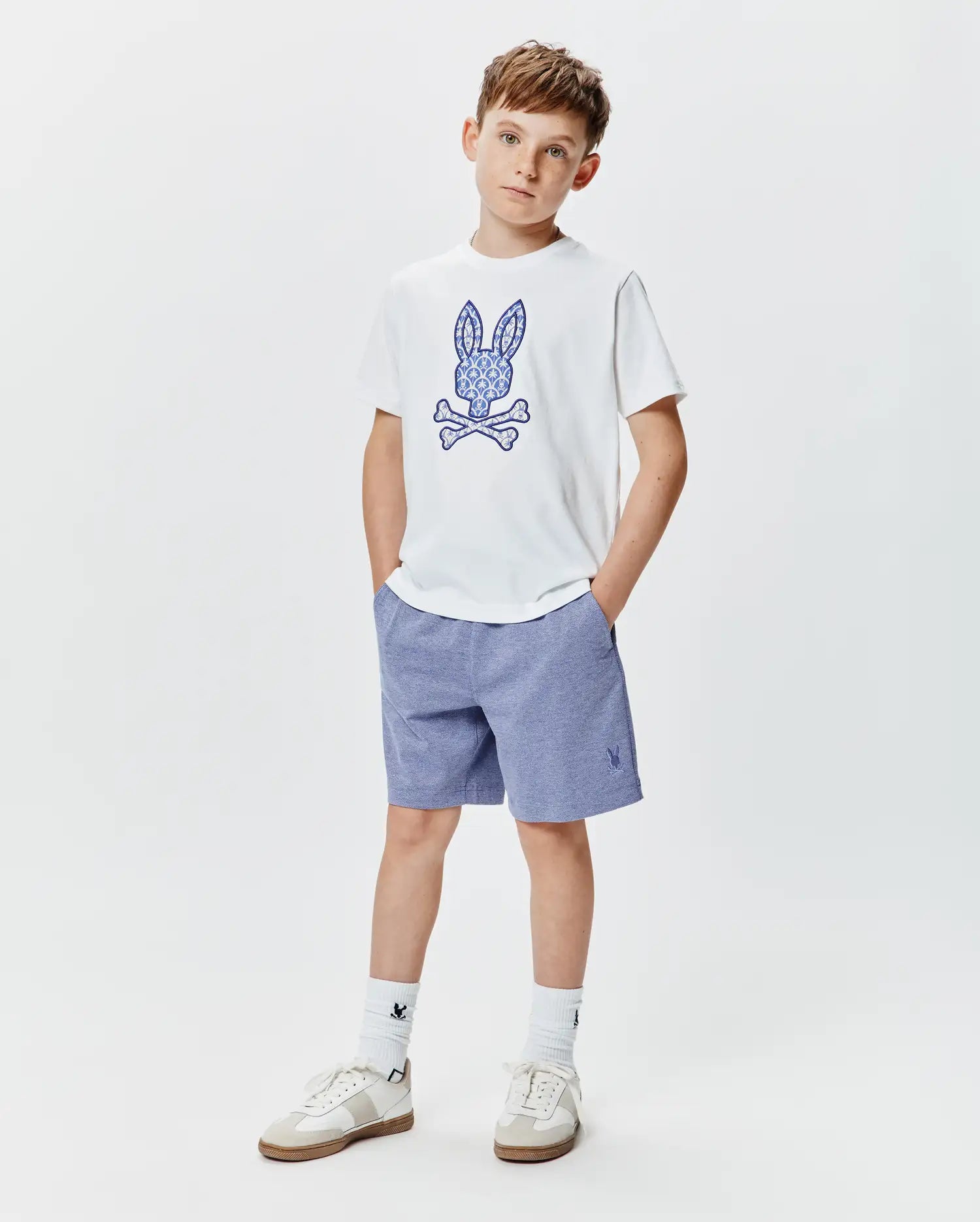 Psycho Bunny Kids Tees KIDS BRAD GRAPHIC TEE - KT0200182 t-shirt bambini bianca