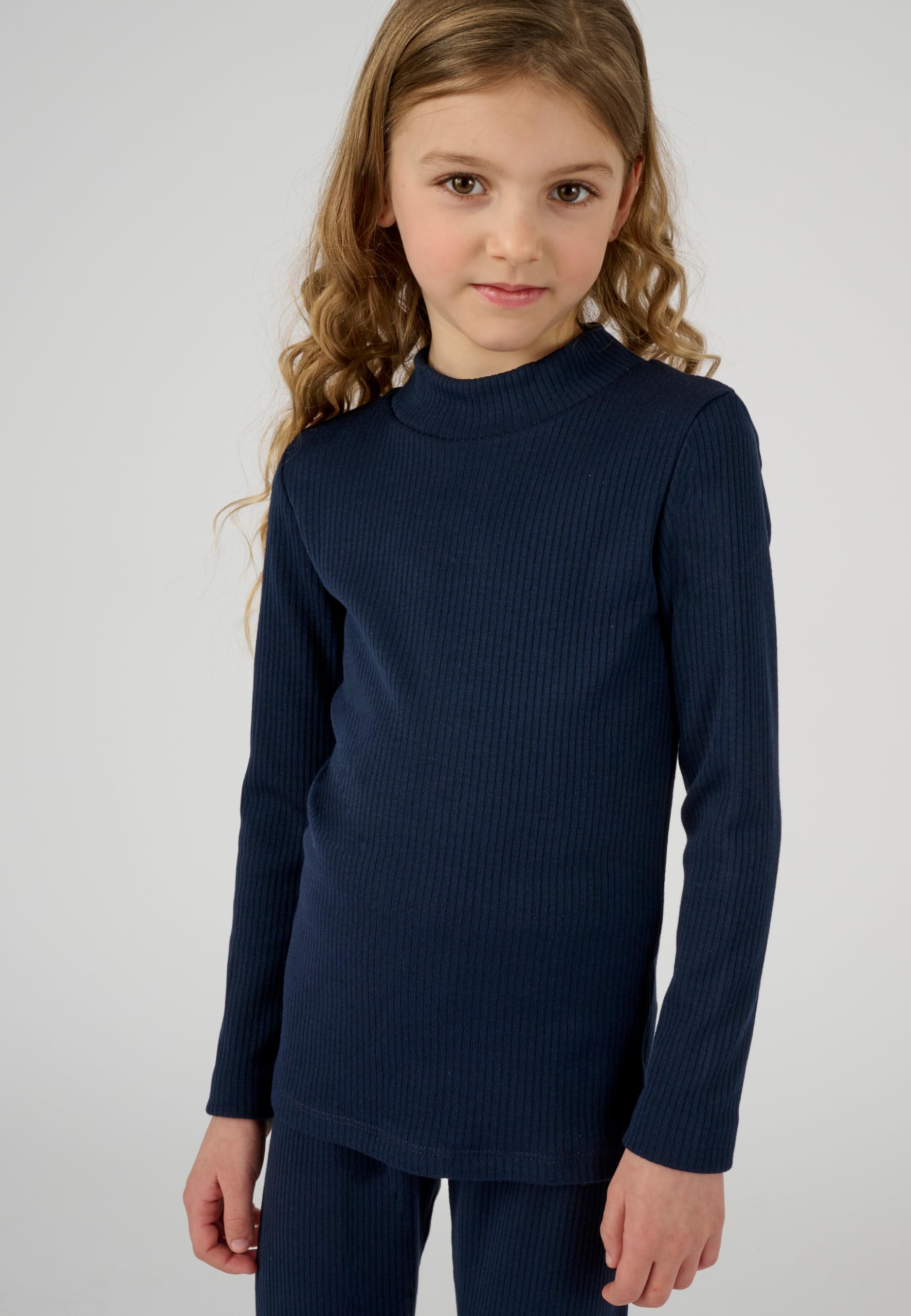Damart Prêt-à-porter maglia maniche lunghe collo alto bambina 8 anni blu