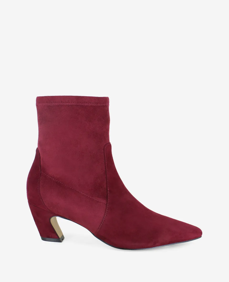 Kenneth Cole Reaction Shoes Odelle Suede Side Zip Point Toe Boot stivaletti color zinfandel