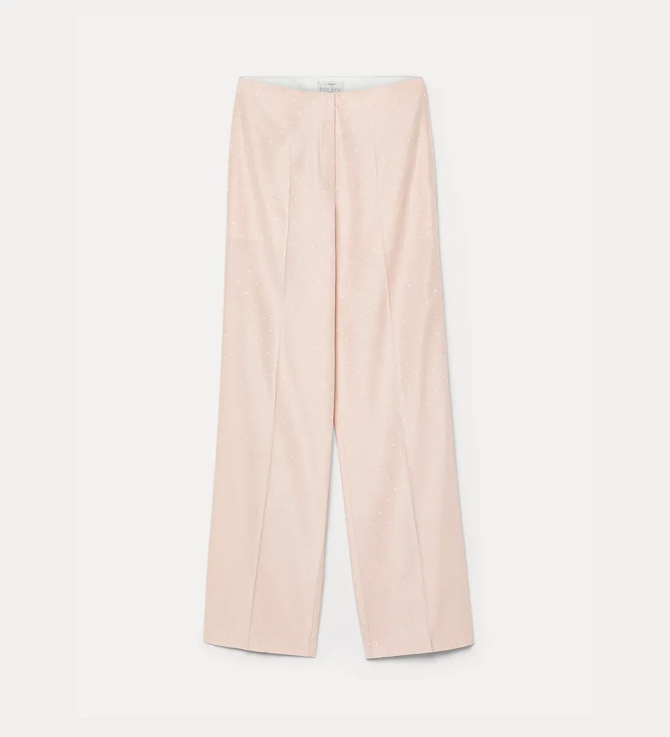 Forte pantaloni pantaloni sartoriali jacquard pois Loto