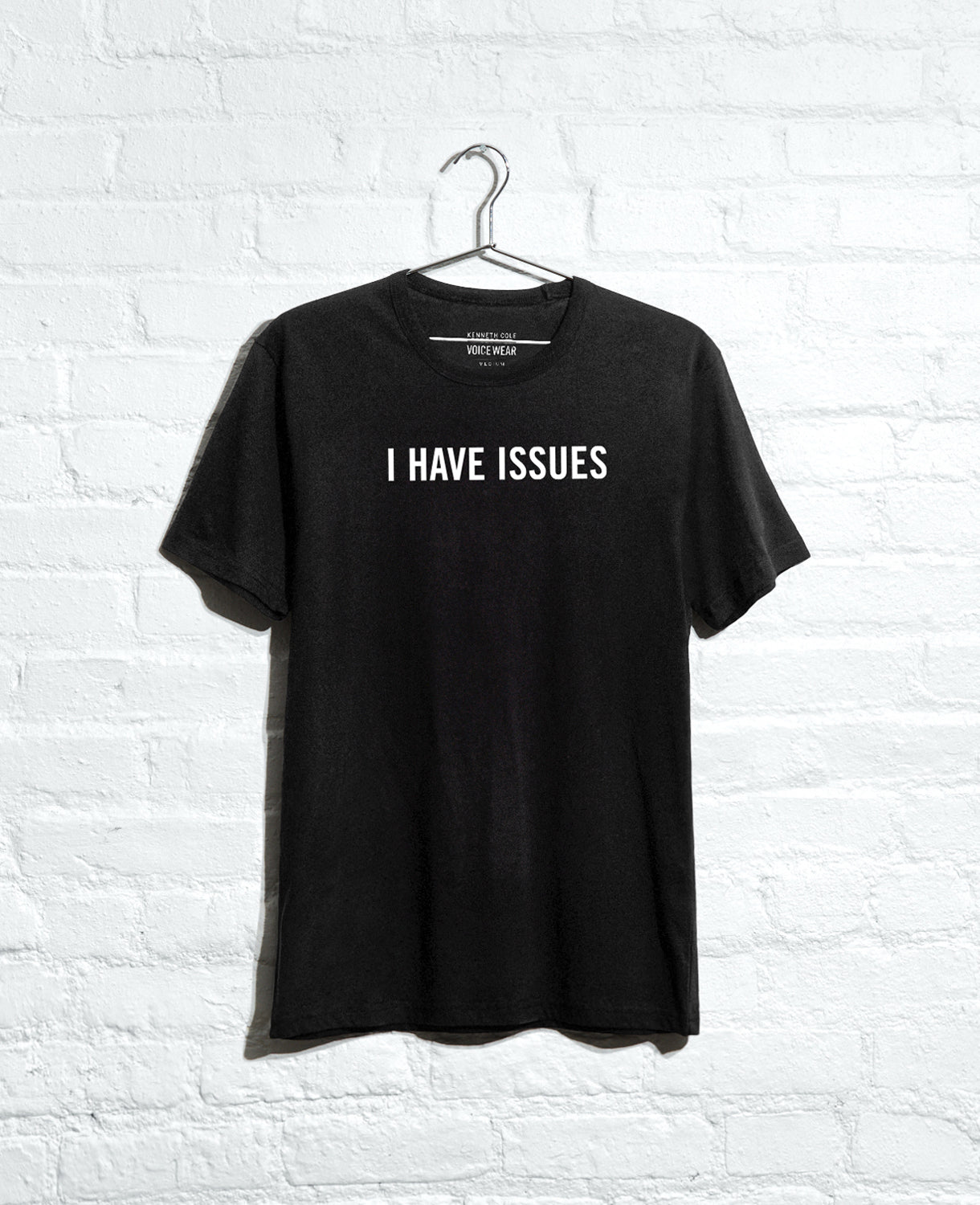 Kenneth Cole Reaction I Have Issues T-Shirt maglietta nera unisex in cotone stretch