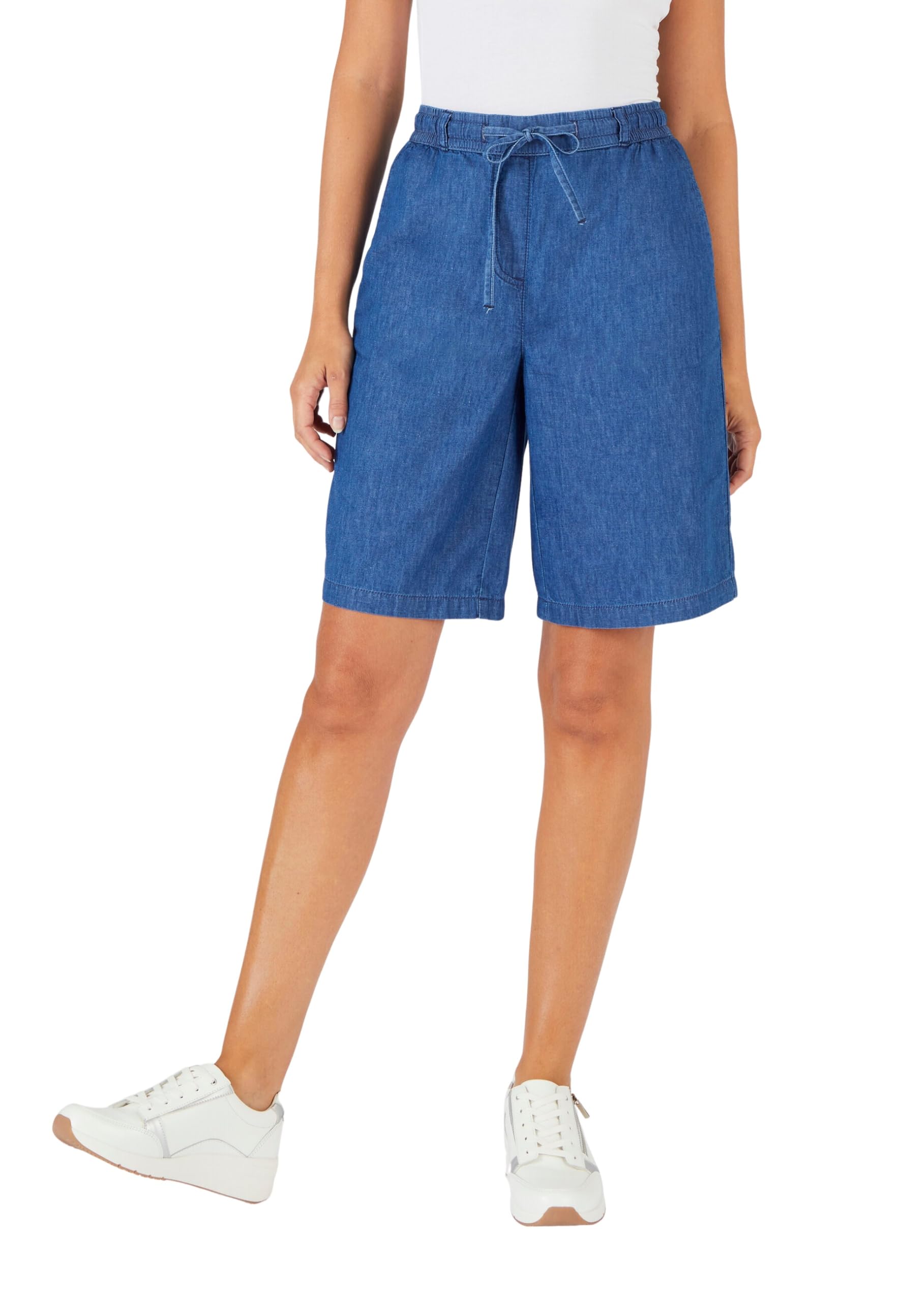 Damart Prêt-à-porter Bermuda Chambray donna, blu denim medio, taglia 42