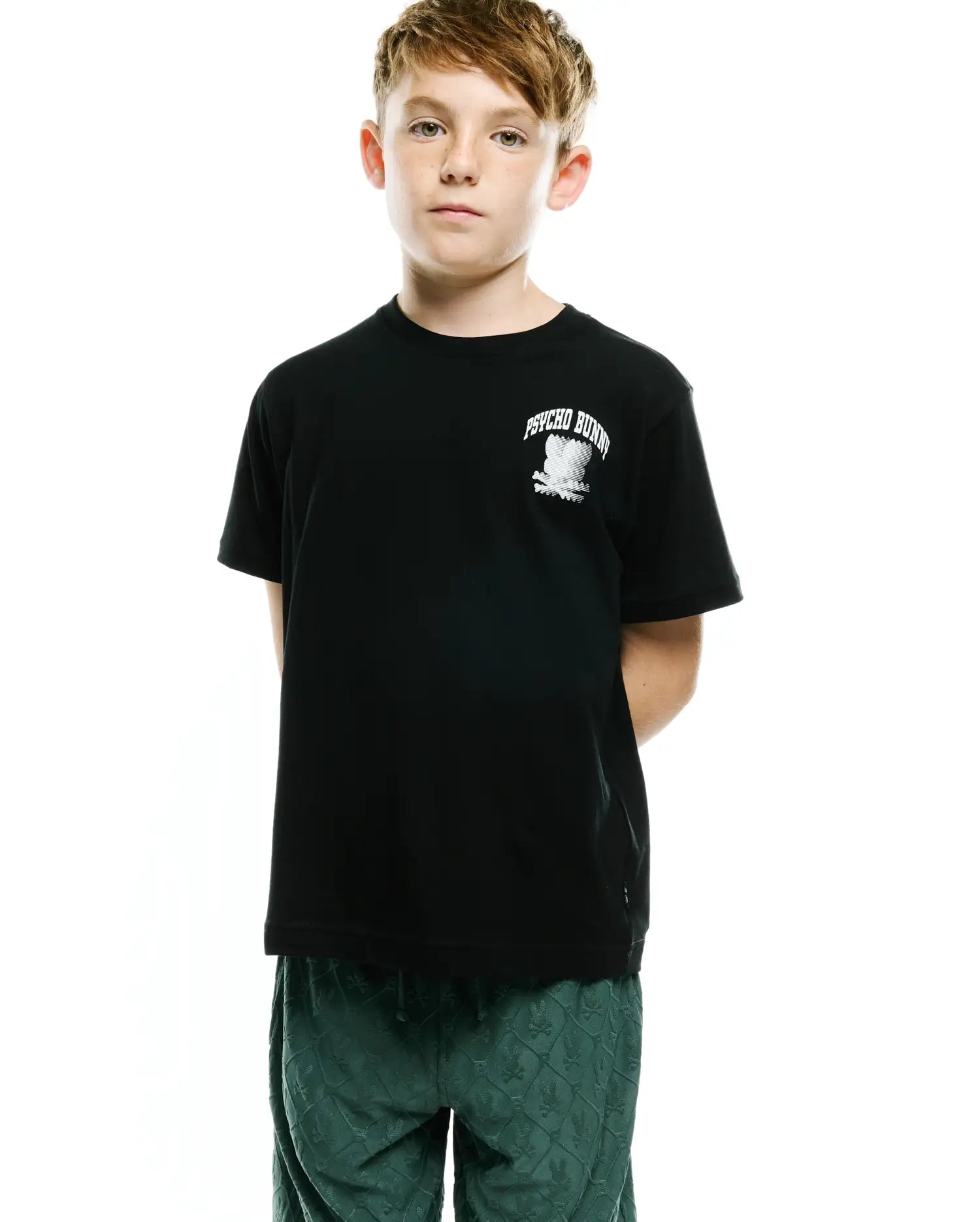 Psycho Bunny Kids Tees KIDS NATHANIEL BACK GRAPHIC TEE KT0200236 t-shirt nera