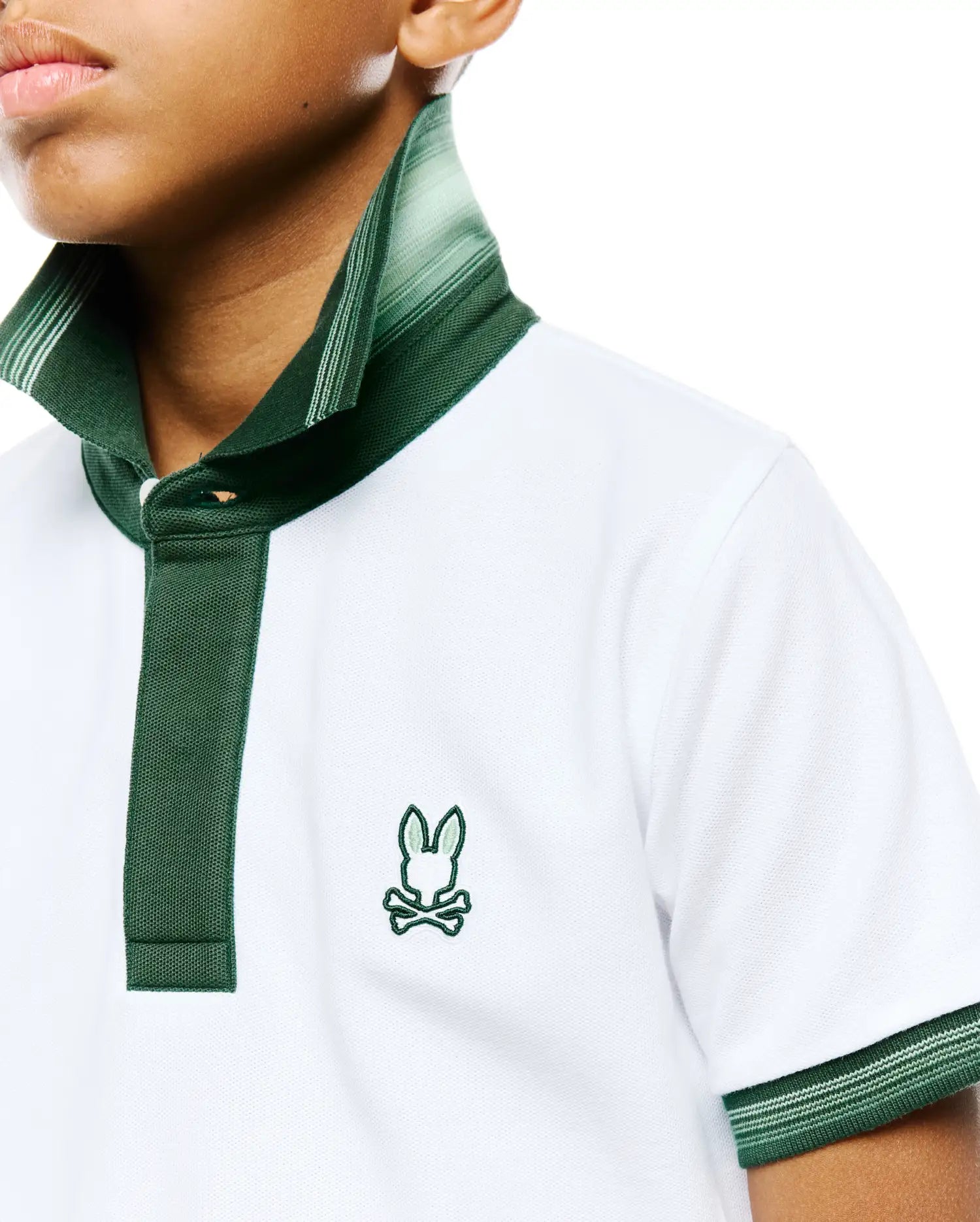Psycho Bunny Kids Polo Shirts Jaydon polo piqué bianca Pima