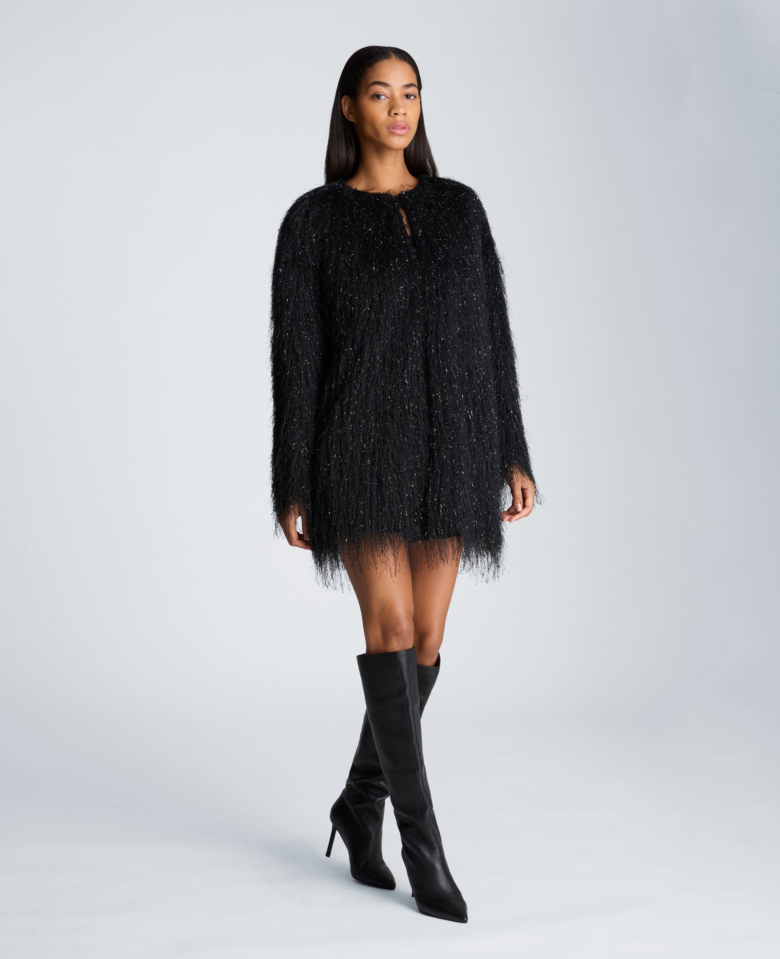 Kenneth Cole Reaction Clothing Fly Front Short shorts neri in raso