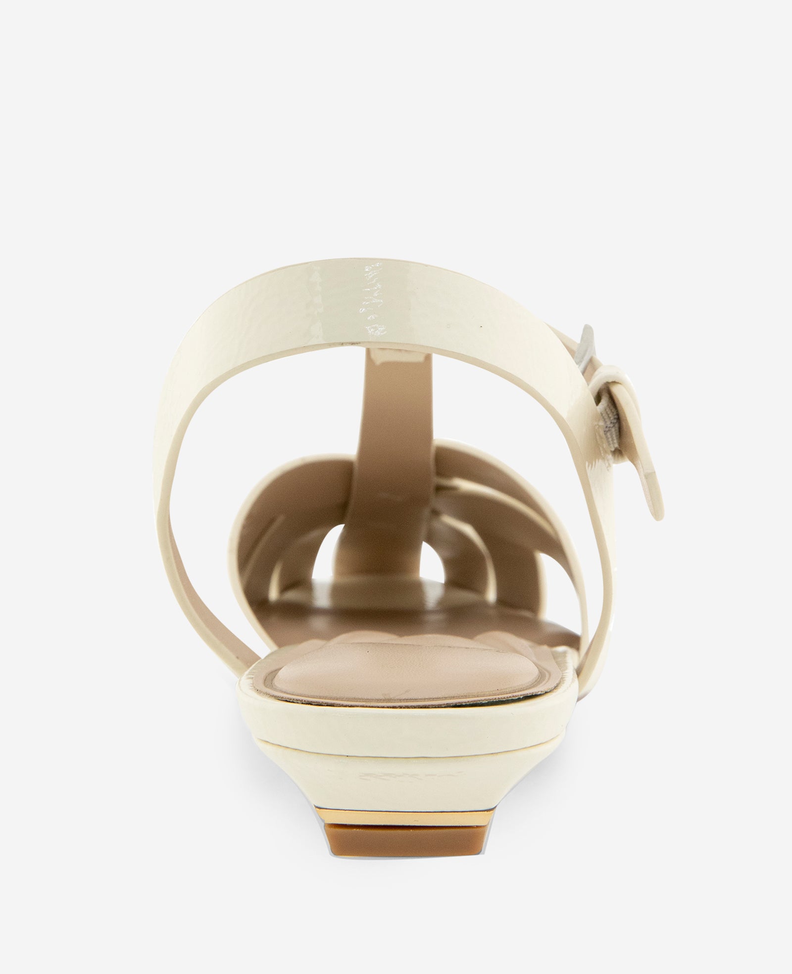 Kenneth Cole Reaction Shoes Bindy Woven Leather T-Strap Sandal sandalo beige pelle