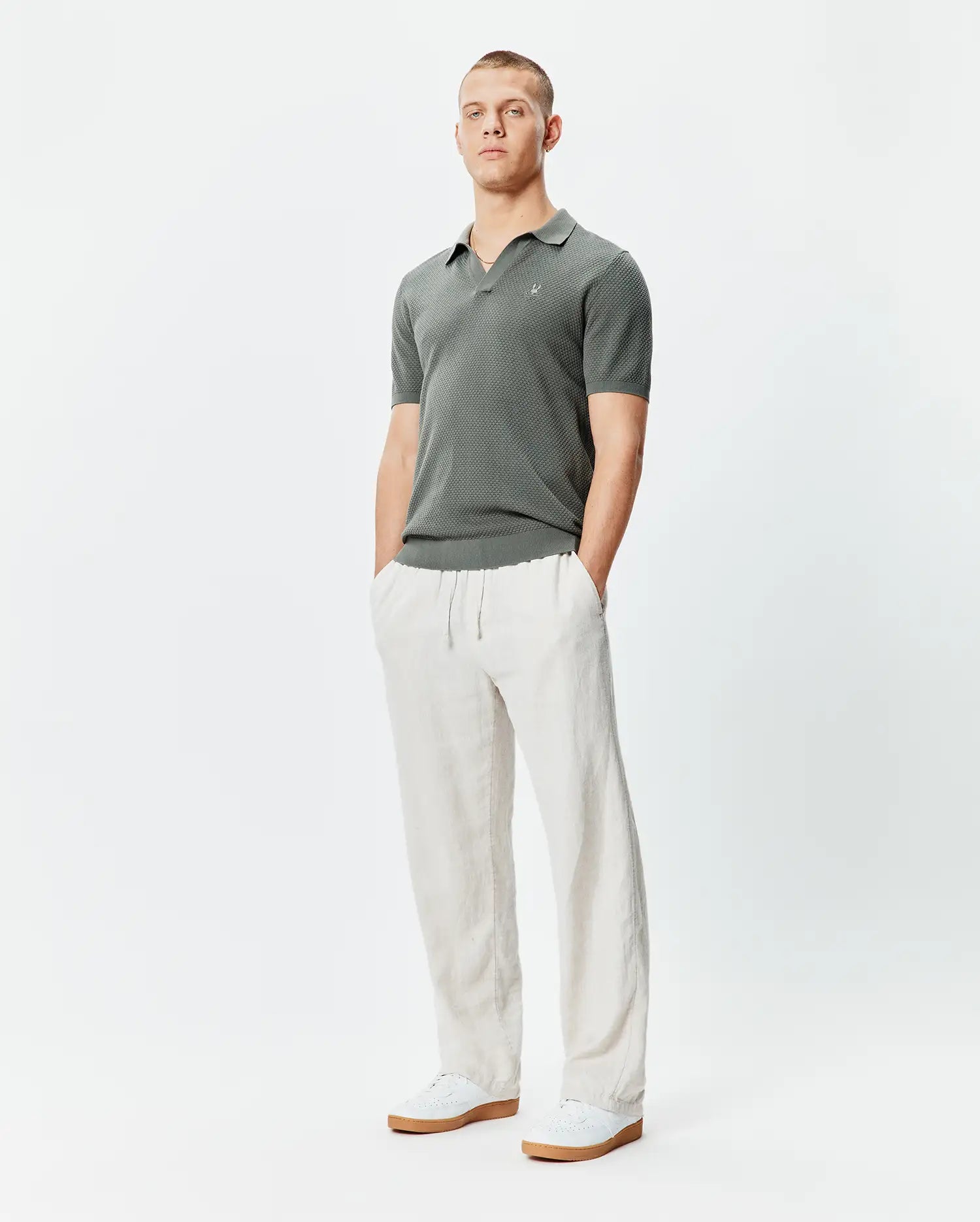 Psycho Bunny Men's Polos Devon Knit Polo MT0100169 polo verde cotone