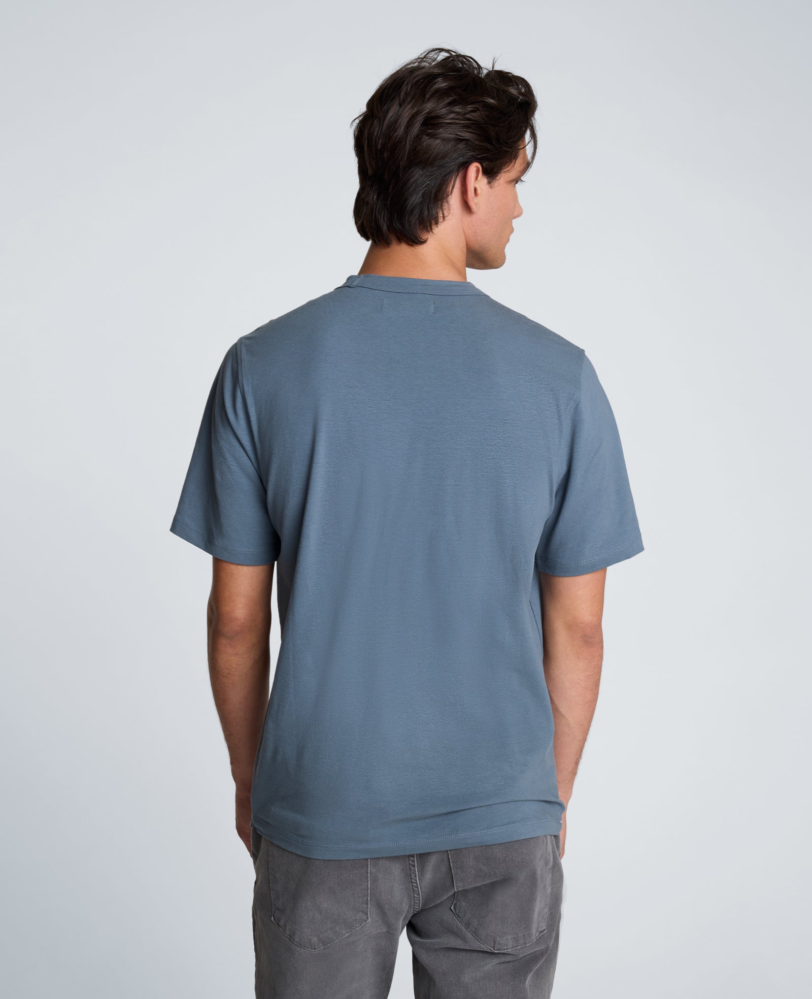 Kenneth Cole Reaction Clothing Crew Tee with Pocket t-shirt blu oversize