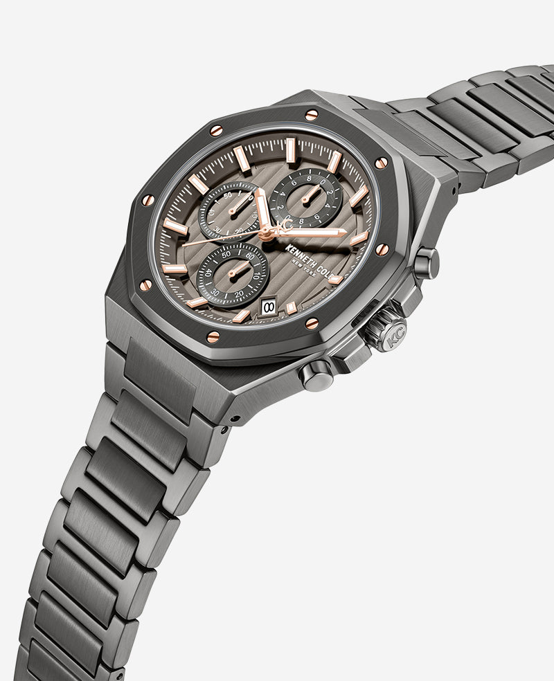 Kenneth Cole Reaction Watches Dress Sport Chronograph orologio gunmetal