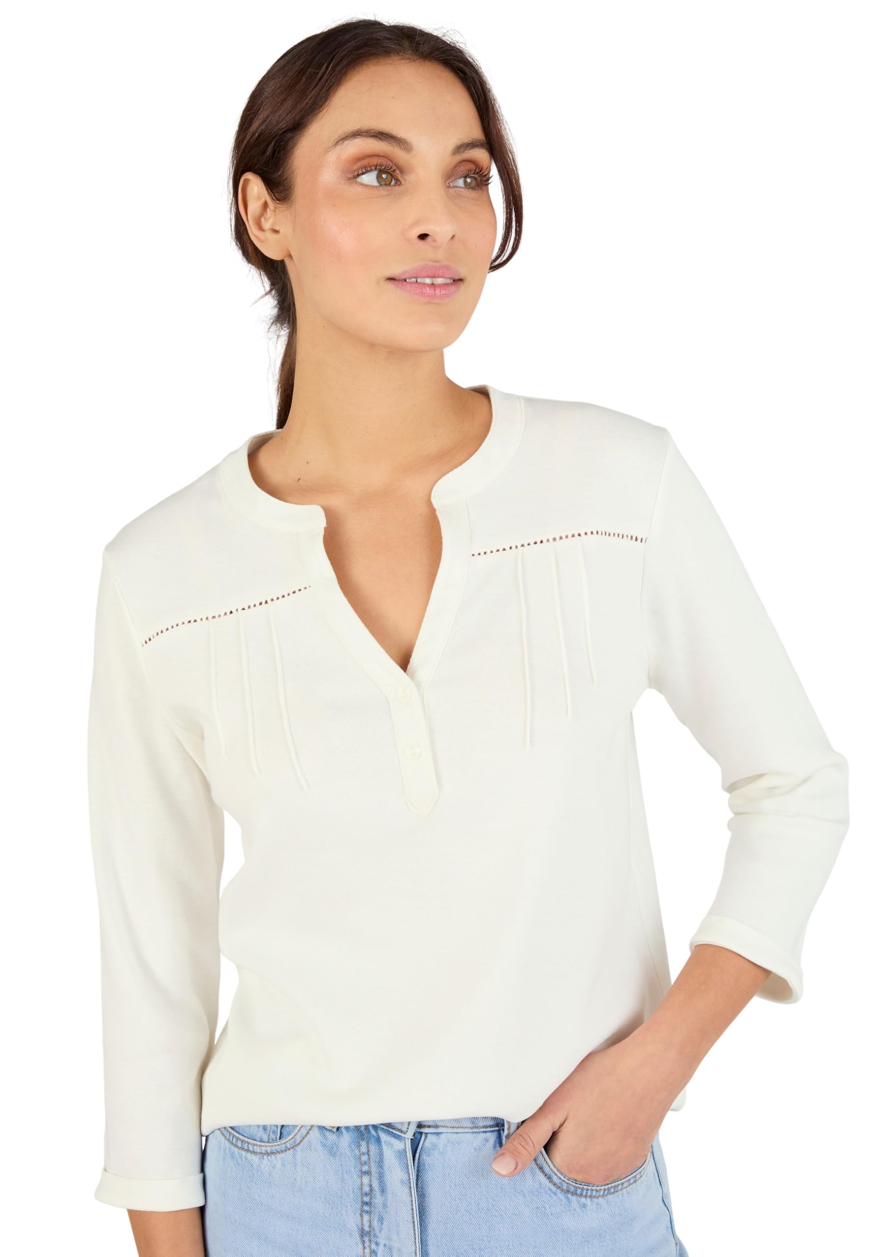 Damart Prêt-à-porter maglietta donna bianca 54-56