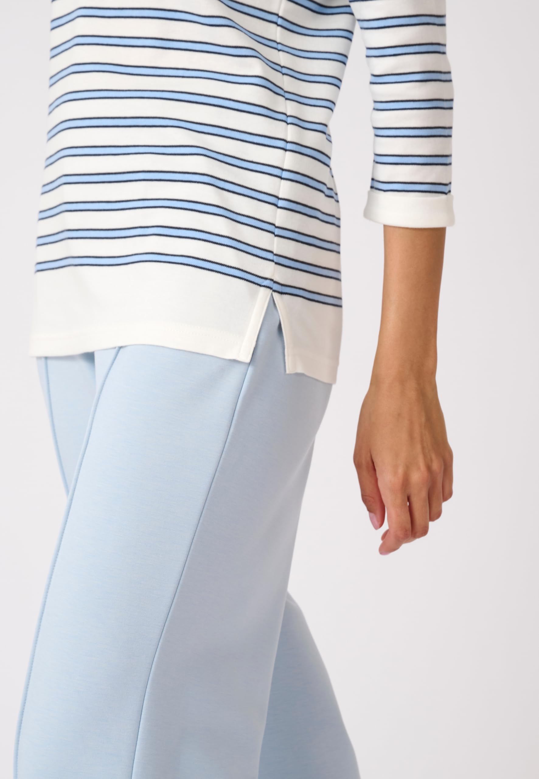 Damart Prêt-à-porter T-Shirt Marinière a righe blu in cotone e modale