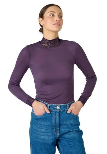 Damart Thermolactyl Maglietta fine costa maniche lunghe viola XS