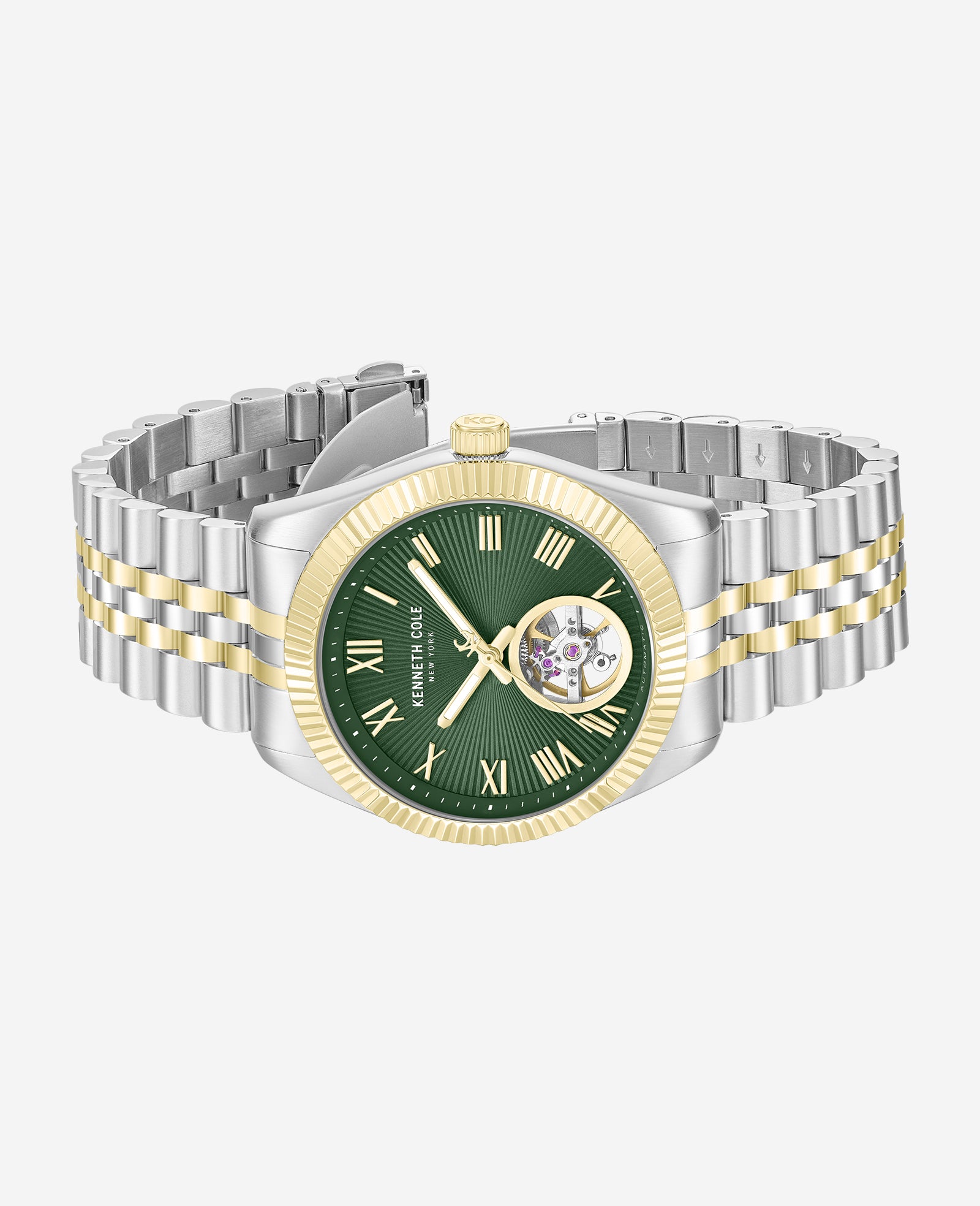 Kenneth Cole Reaction Watches Open Heart Automatic Bracelet Watch orologio automatico verde
