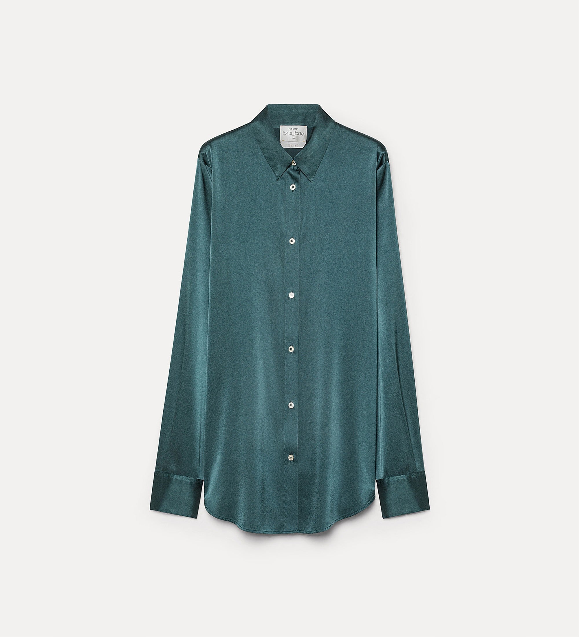 Forte camicie heavy silk satin shirt camicia jade