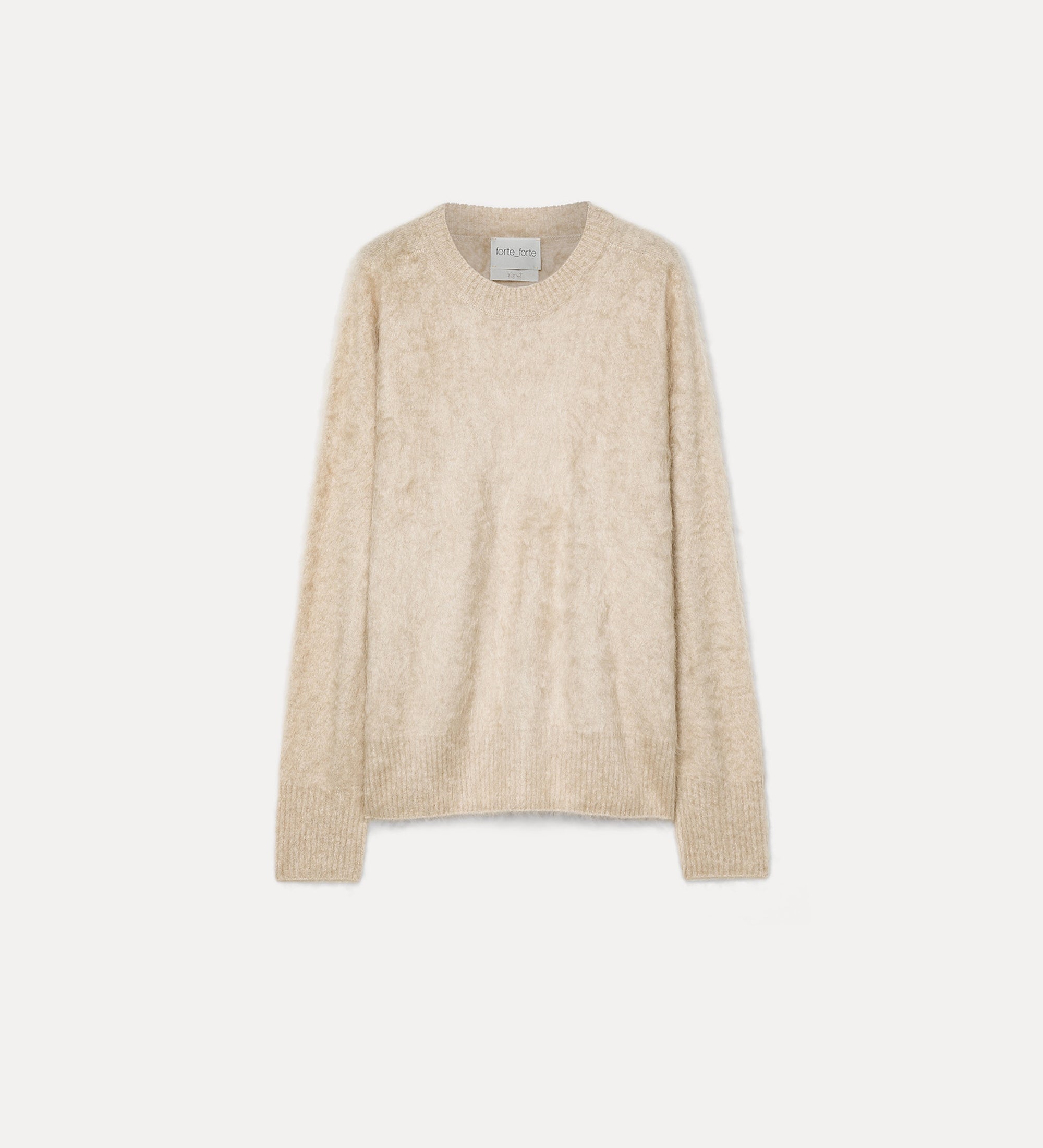 Forte maglieria cashmere crew-neck jumper maglione ecru cashmere puro