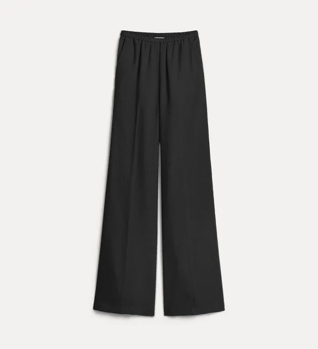 Forte pantaloni pantaloni in velluto a coste sottili nero
