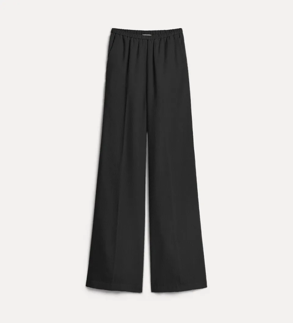 Forte pantaloni pantaloni in velluto a coste sottili nero