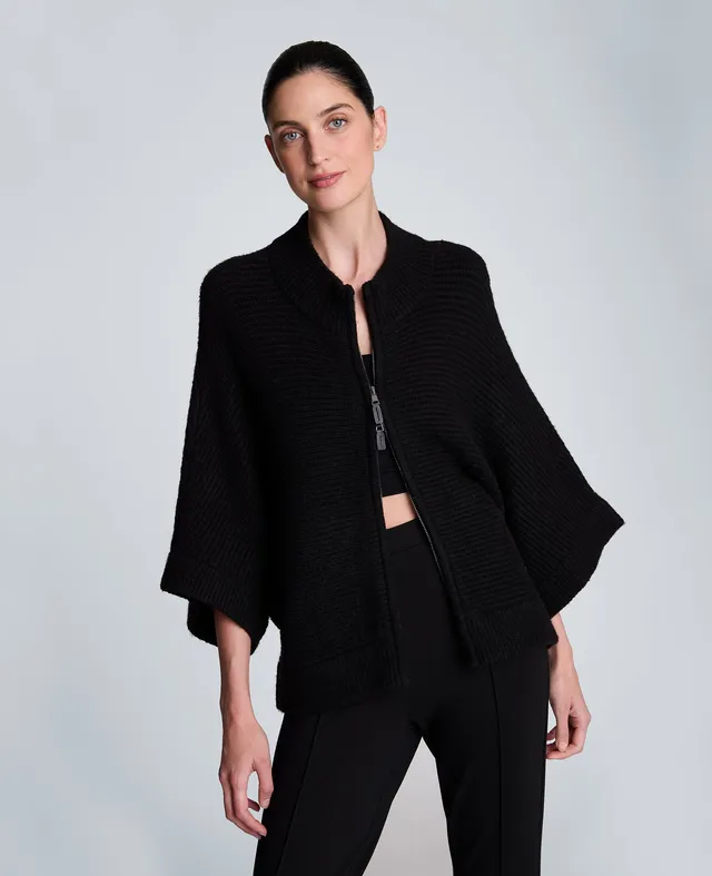 Kenneth Cole Clothing Elbow Sleeve Doleman Zip Cardigan cardigan nero con zip