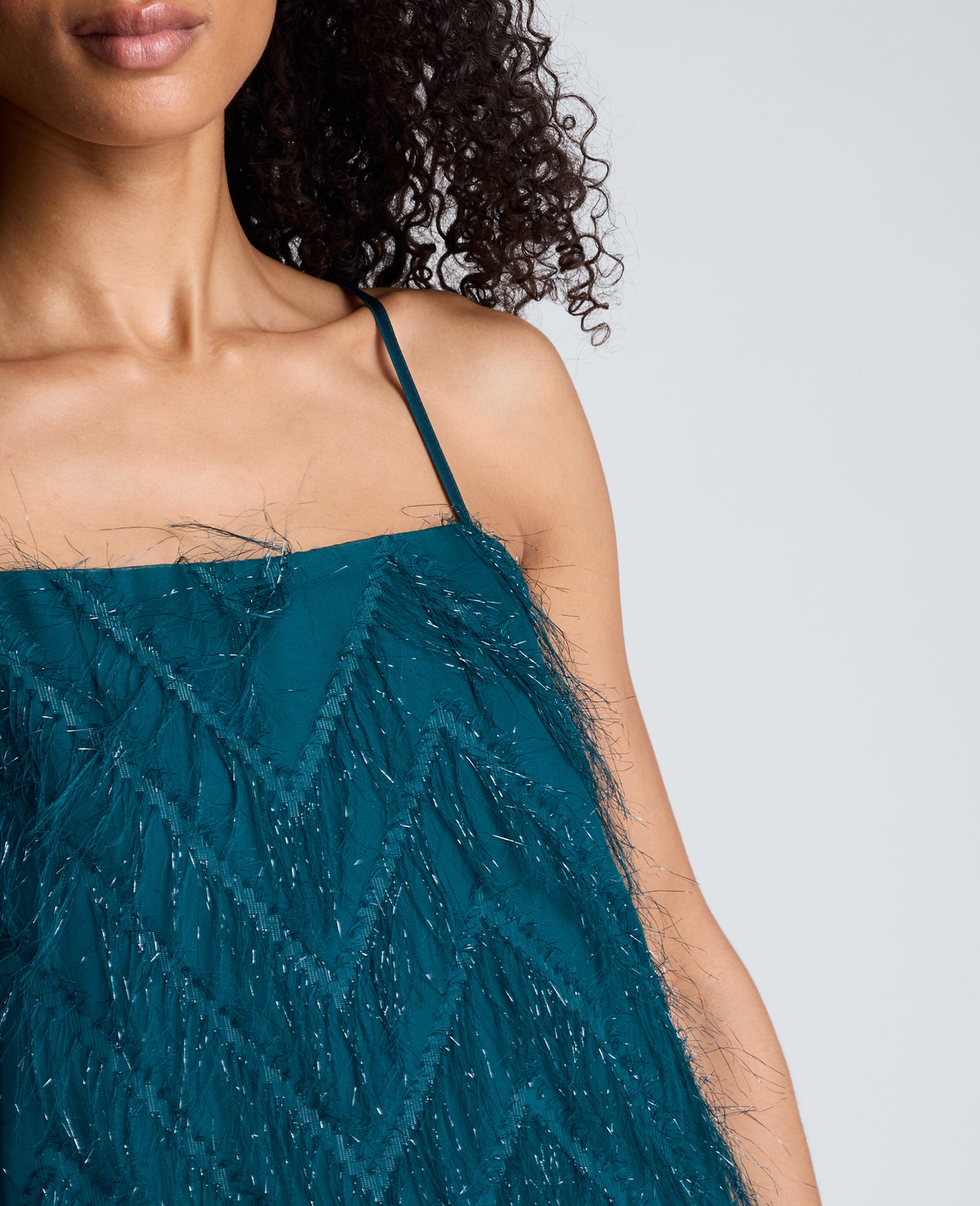 Kenneth Cole Reaction Clothing Cropped Cami top corto Teal Dusk con scollo quadrato