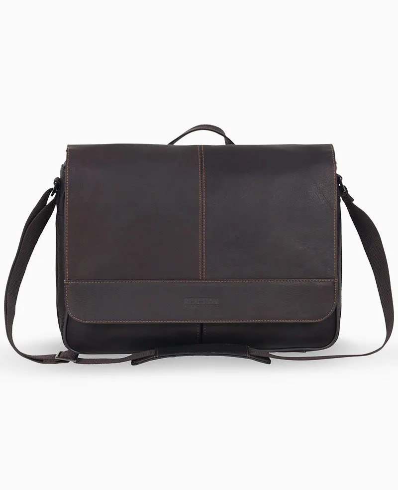 Kenneth Cole Reaction Colombian Leather borsa messenger marrone in pelle