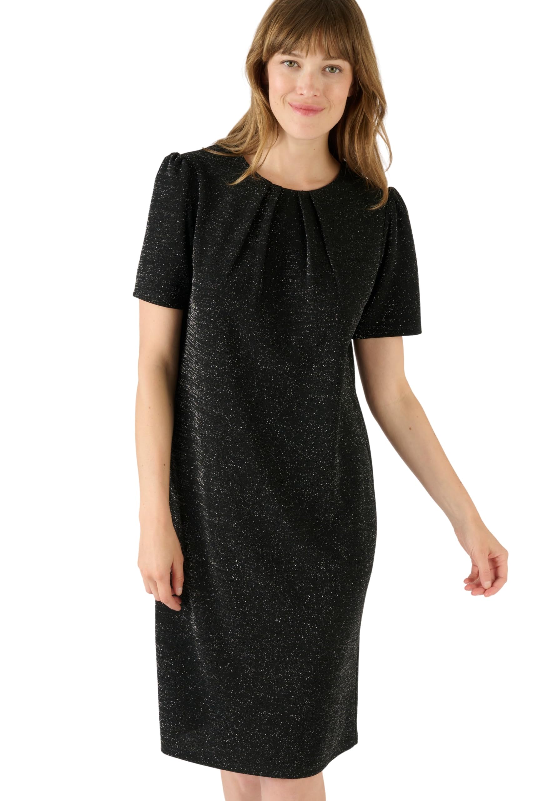 Damart Prêt-à-porter Abito da donna in maglia scintillante abito nero taglia 56