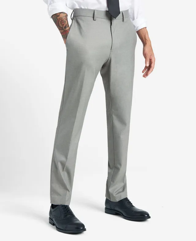Kenneth Cole Reaction Slim-Fit Stretch Twill Dress Pant pantaloni grigi