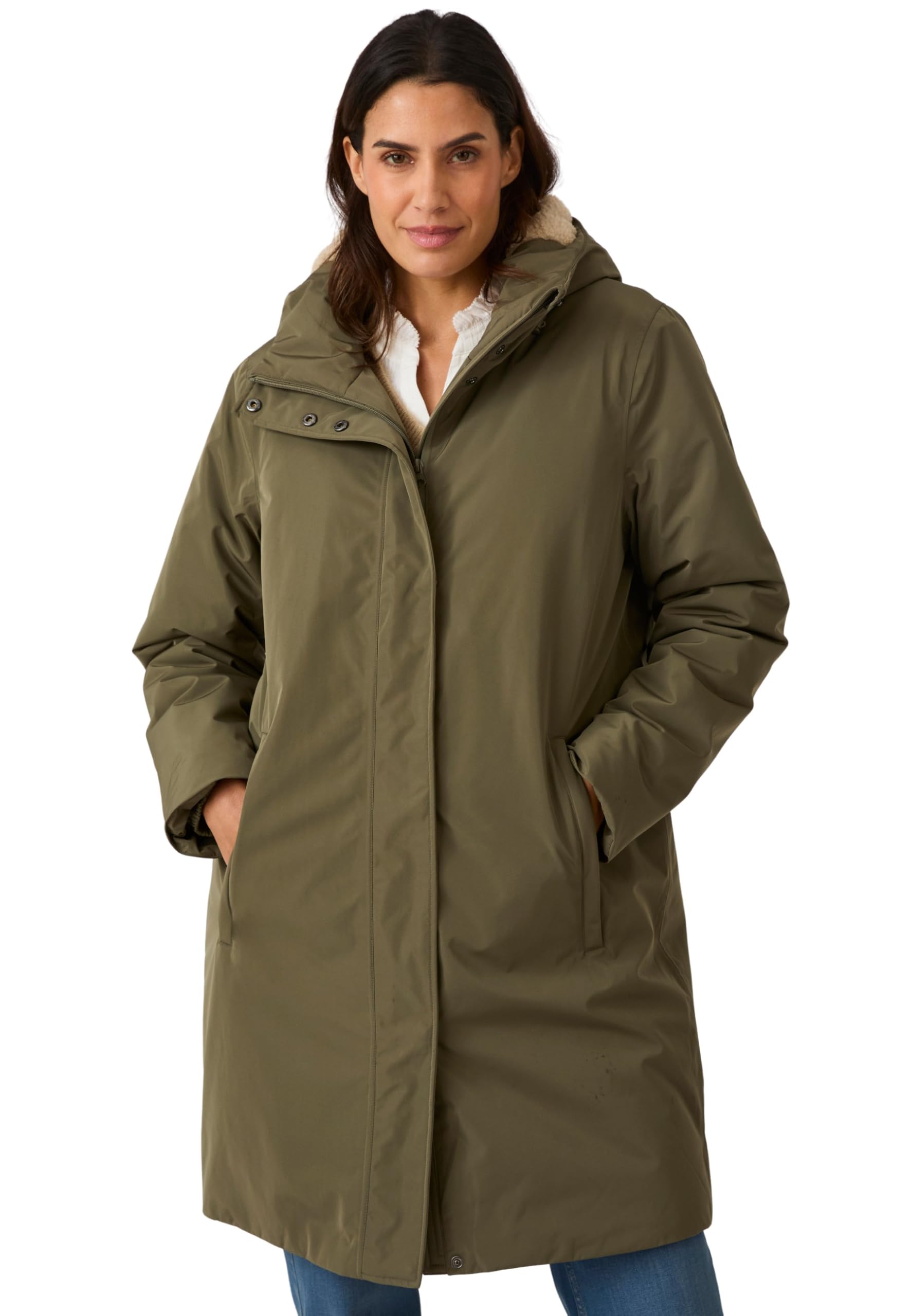 Damart Thermolactyl RainProtect parka donna blu marino e verde kaki