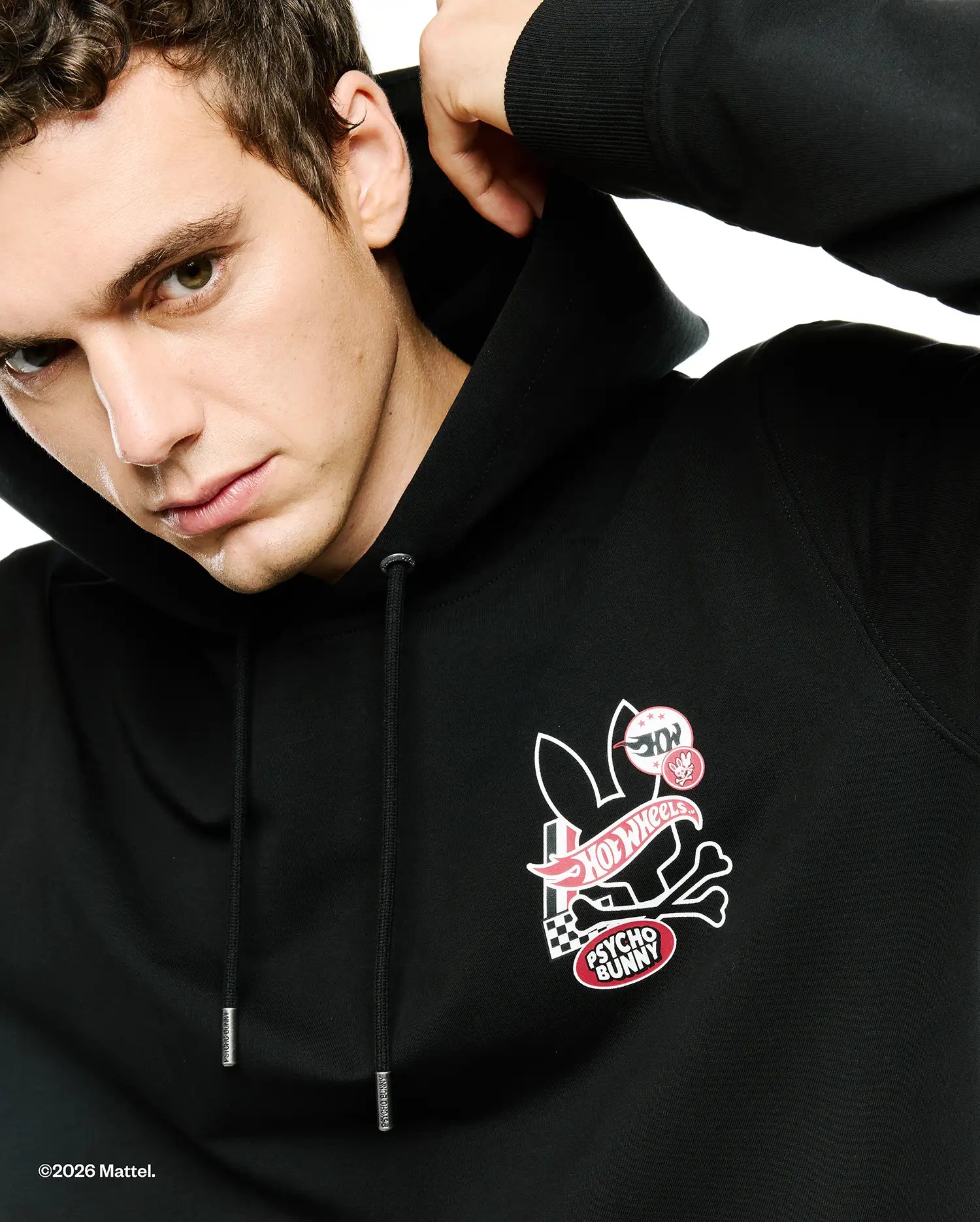 Psycho Bunny Men's Sweatshirts & Hoodies Hot Wheels Men's Pullover Hoodie felpa nera