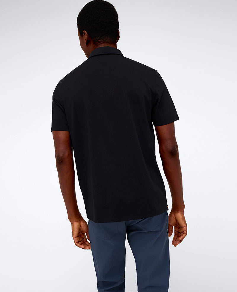 Kenneth Cole Reaction Clothing Performance Button Polo polo nera traspirante