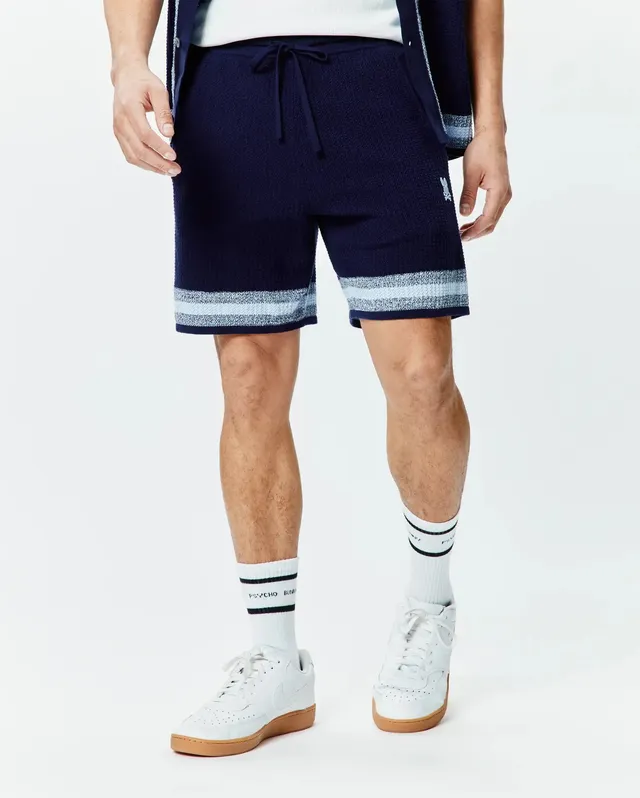 Psycho Bunny Men's Shorts Giles Knit Short 7" pantaloncini blu in cotone