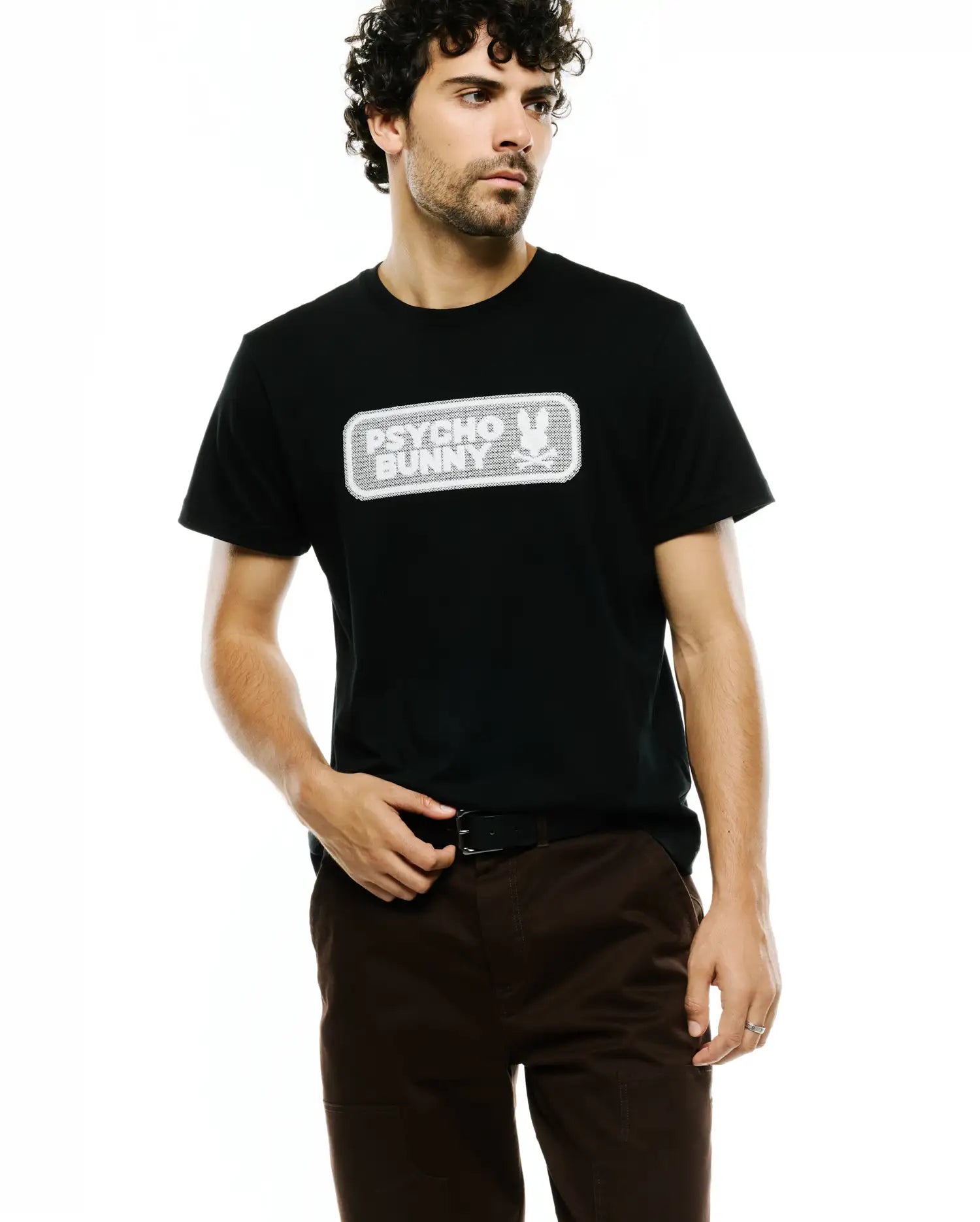 Psycho Bunny Men's Tees Men's Samson Wordmark Graphic t-shirt nera XXS-XXXL Pima