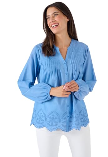 Damart Prêt-à-porter Camicetta base ricamata donna in cotone biologico
