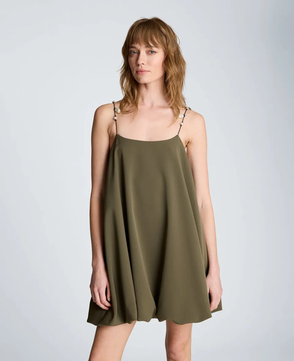 Kenneth Cole Clothing Bubble Hem Mini Dress vestito verde babydoll