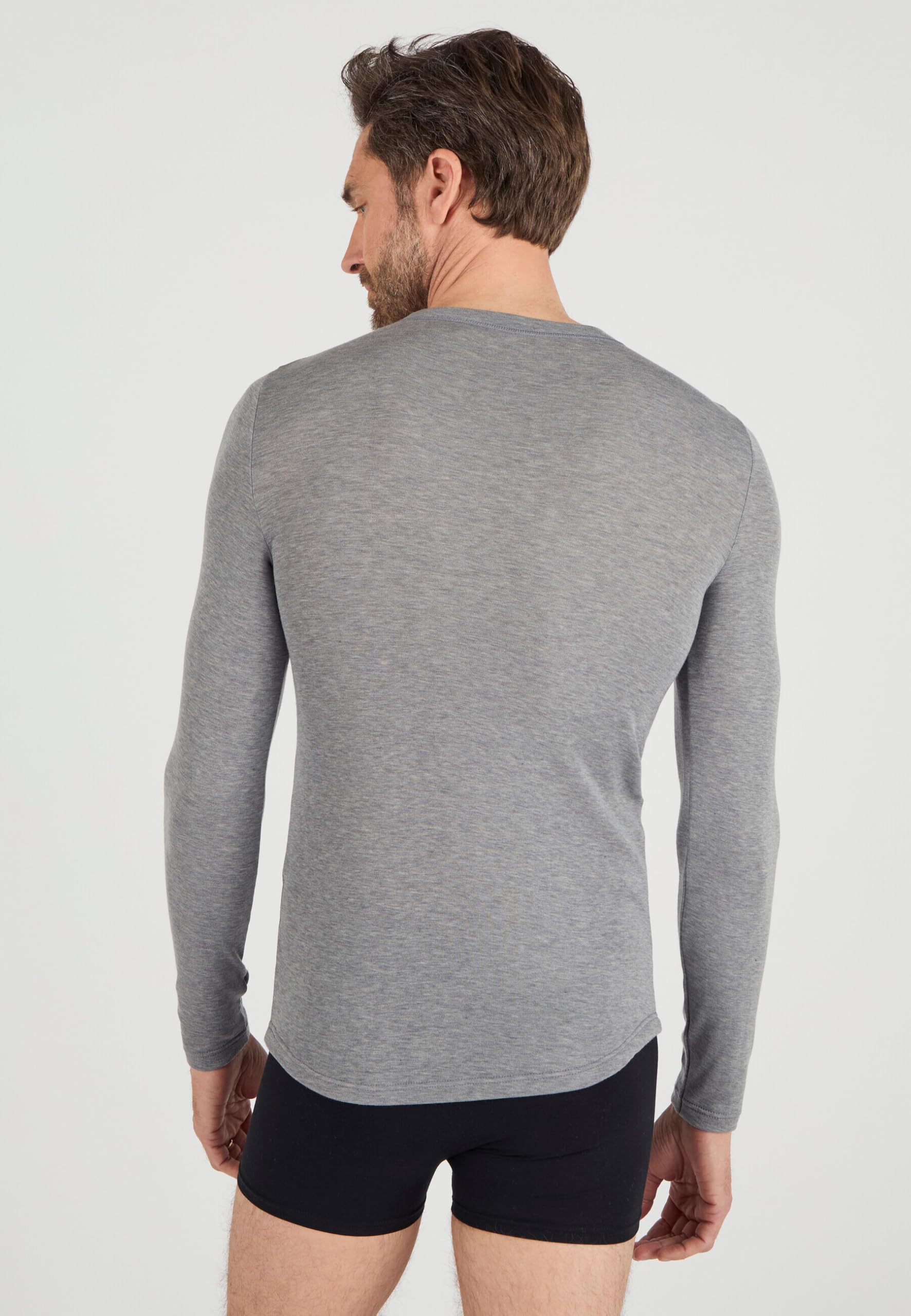 Damart Thermolactyl Sensitive Maglietta a maniche lunghe fine costa grigio melange scuro S