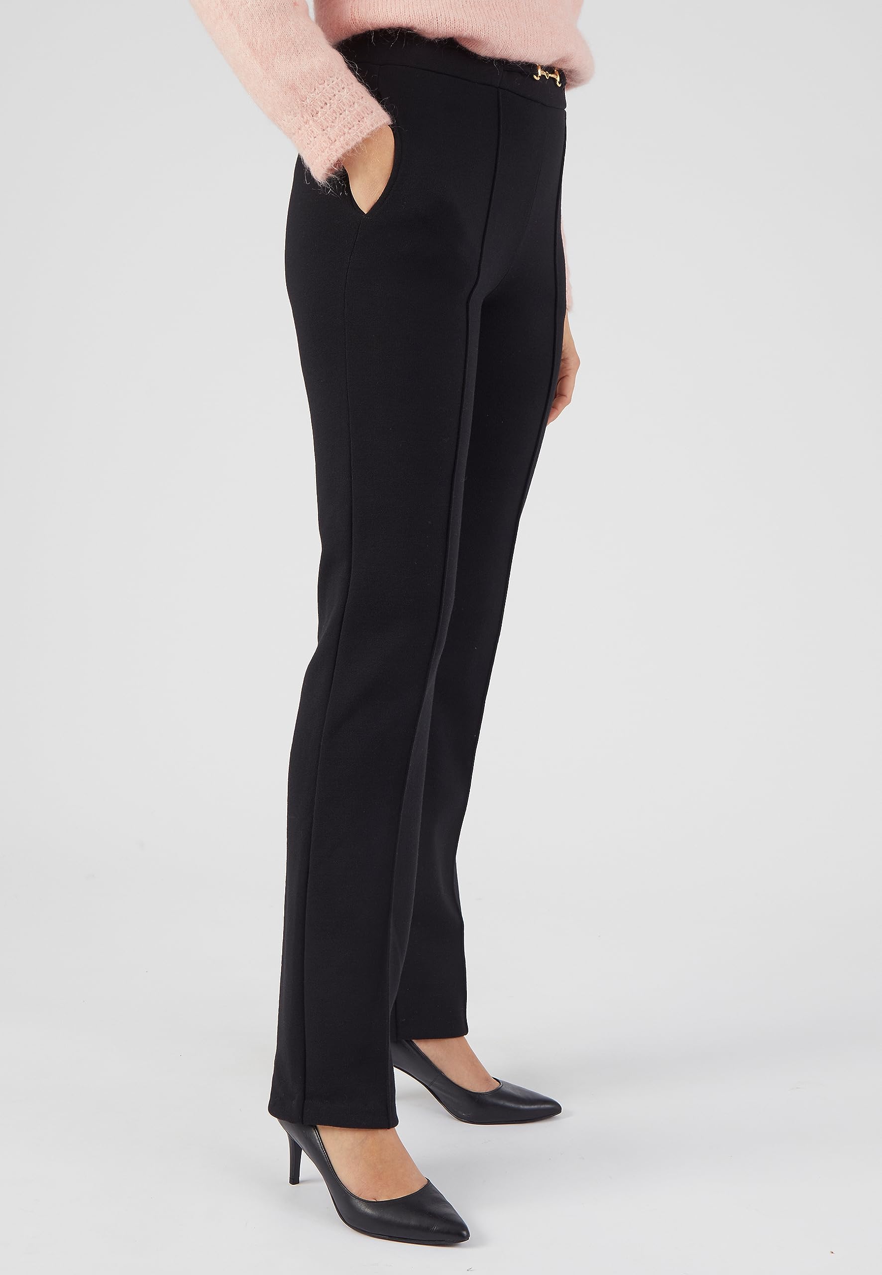 Damart Thermolactyl pantaloni dritti in maglia Milano 27, 40, 56 neri in lana