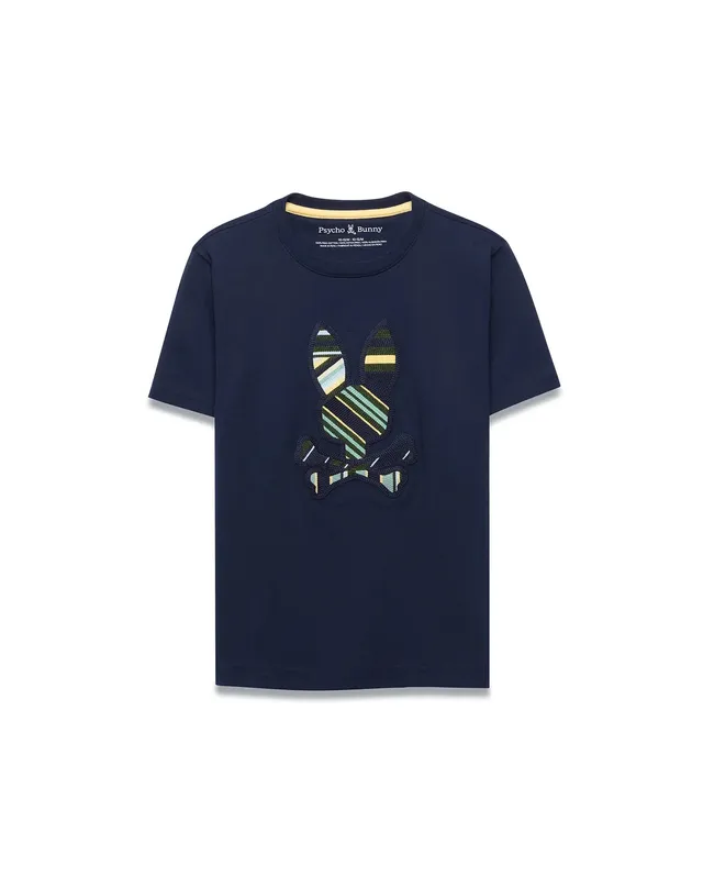 Psycho Bunny Kids Tees Drew Graphic Tee KT0200264 t-shirt blu Pima