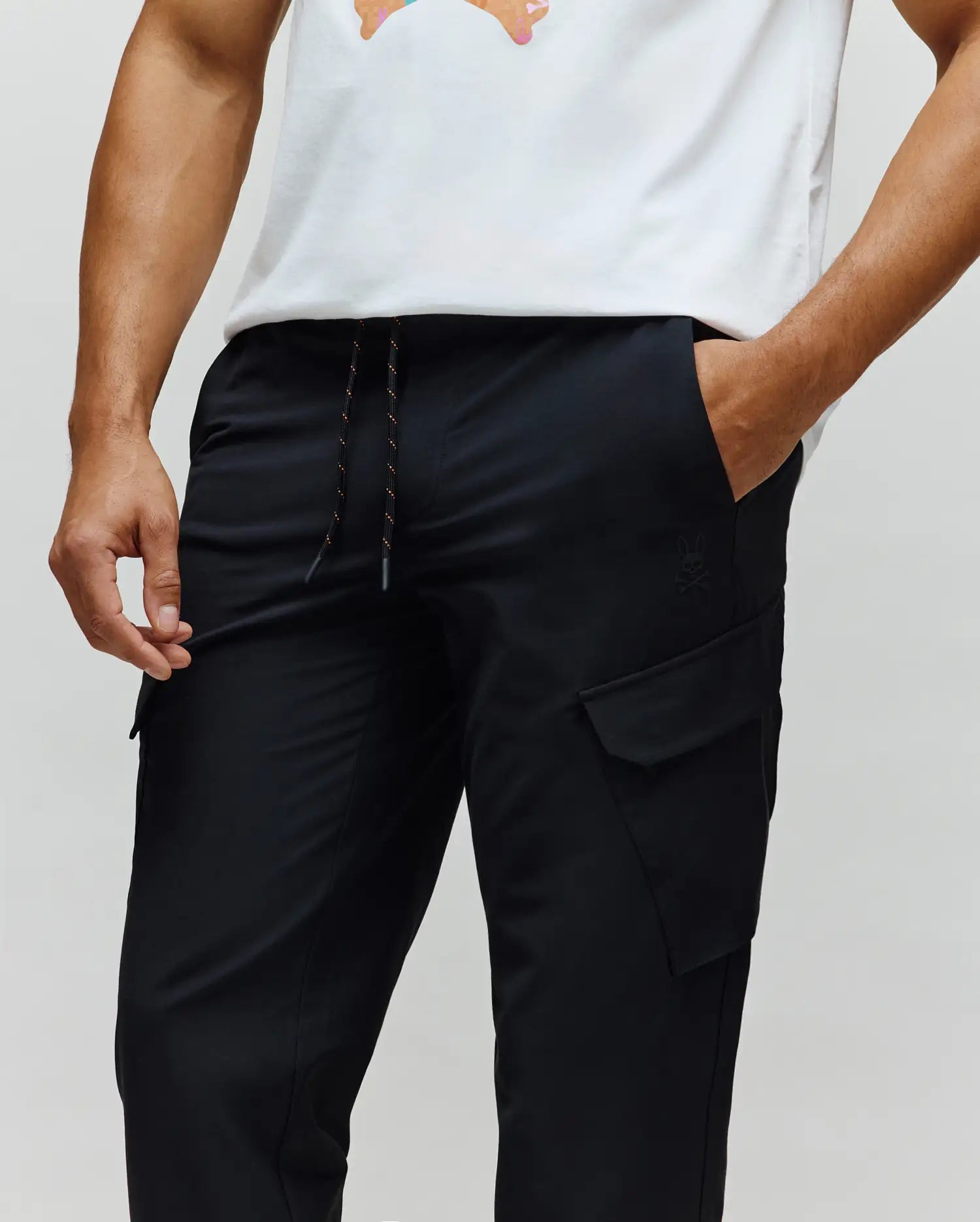 Psycho Bunny Men's Pants MENS LUKA CARGO PANT 28 1/2 L MB0600023 pantaloni cargo neri