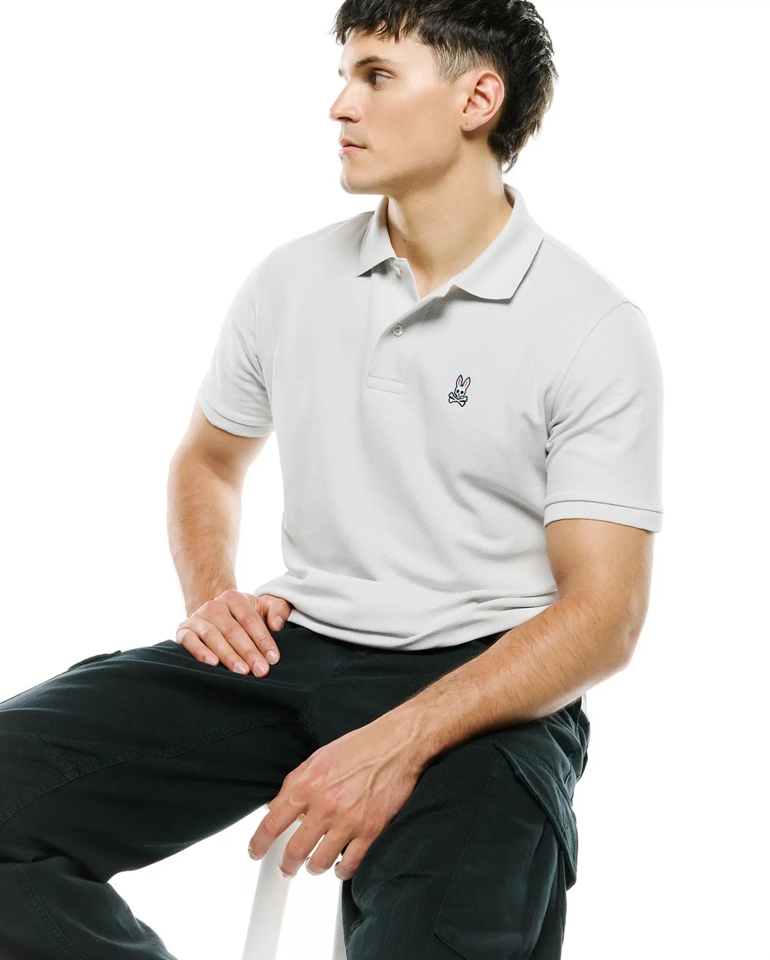 Psycho Bunny Men's Polos B6K001F200 polo Dawn Blue cotone Pima