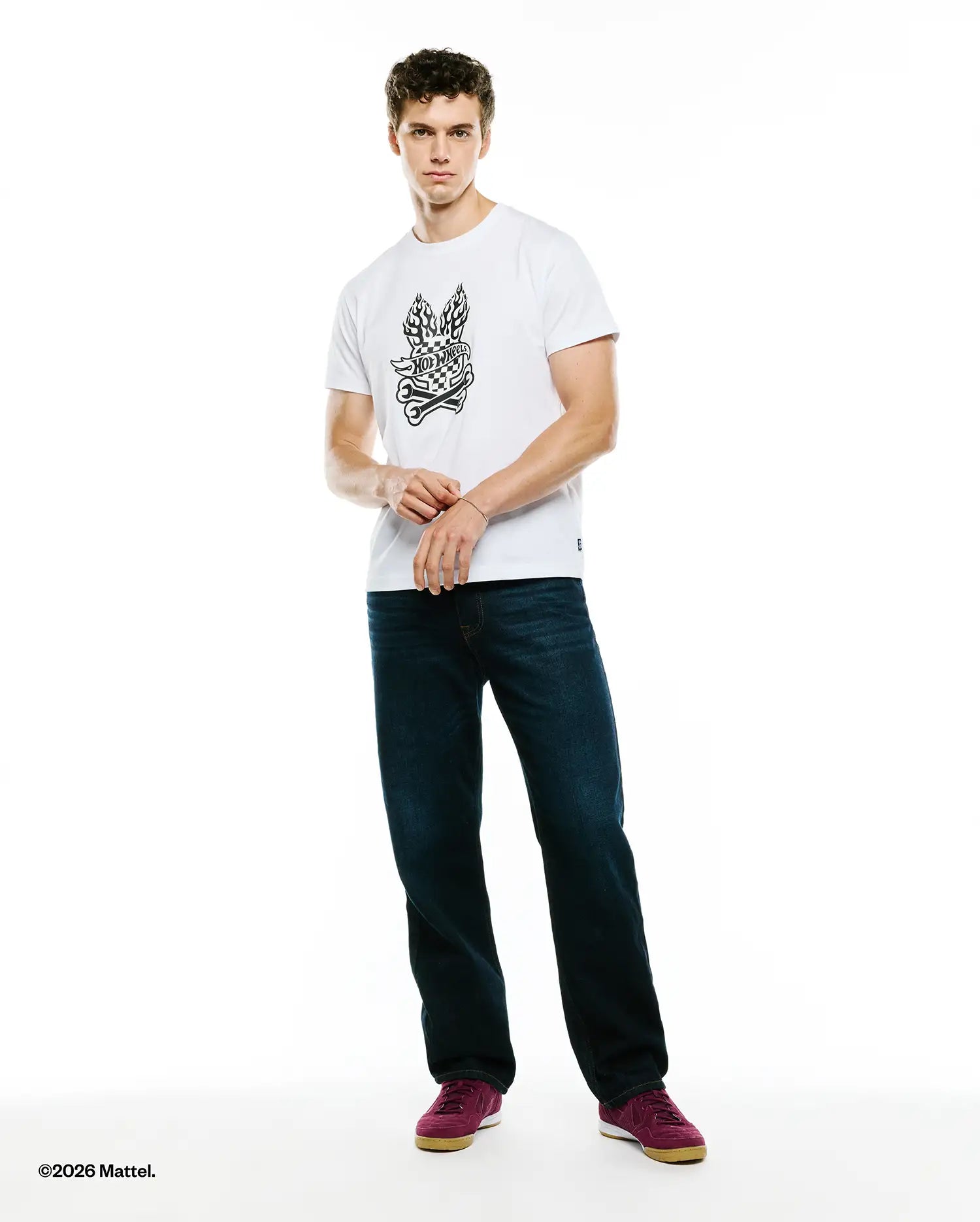 Psycho Bunny Men's Tees Hot Wheels Graphic Tee t-shirt uomo bianca cotone Pima